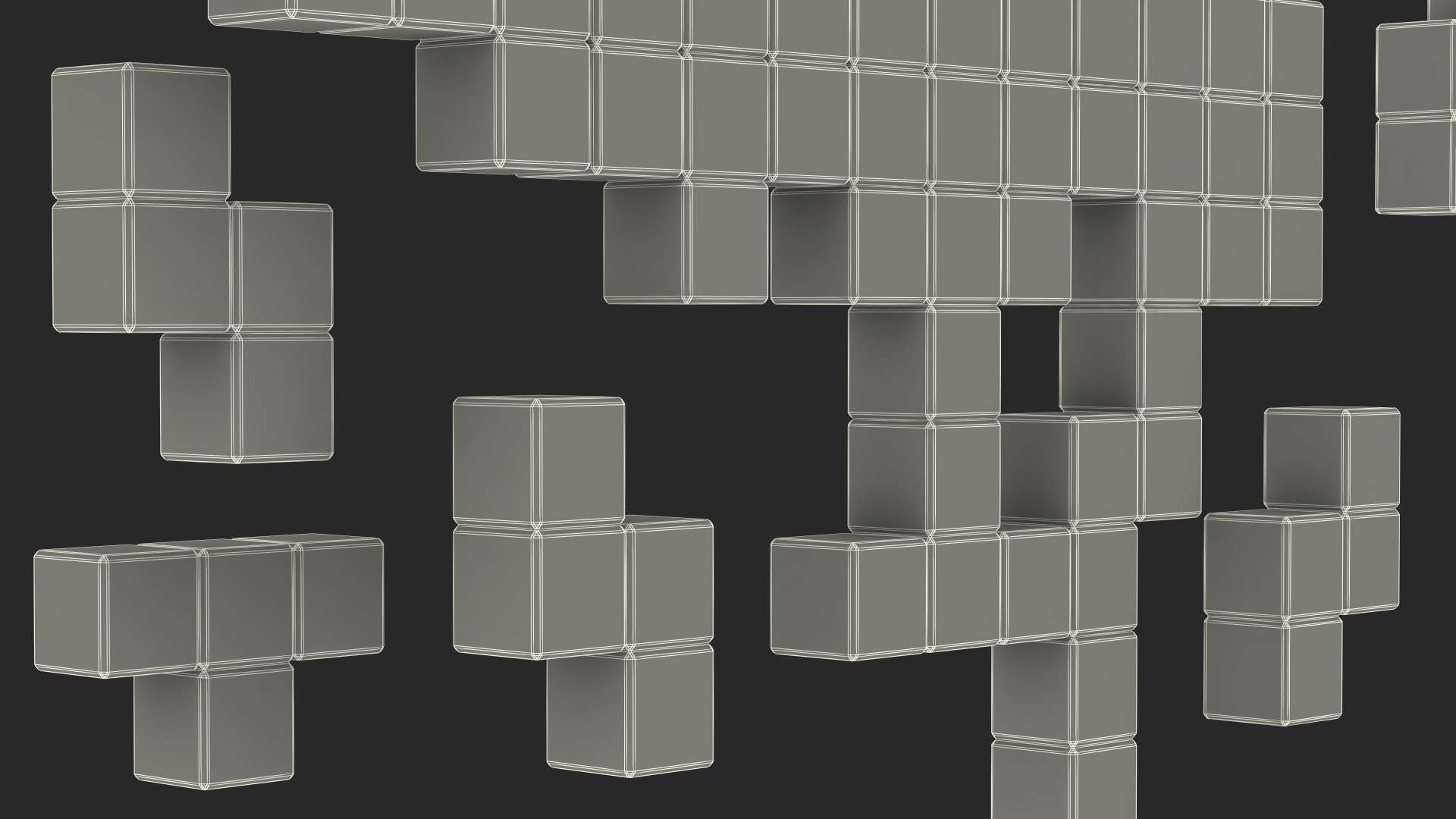 3D Tetris Blocks World Map model