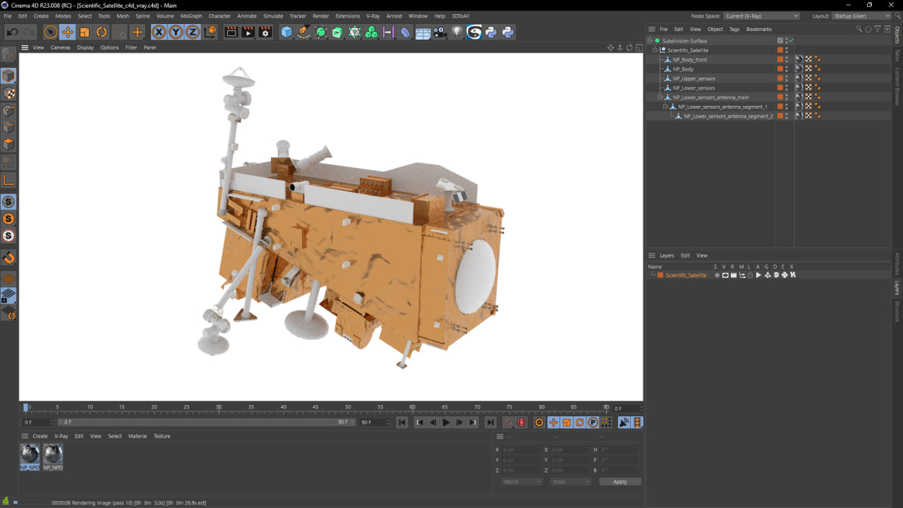 3D model Scientific Satellite