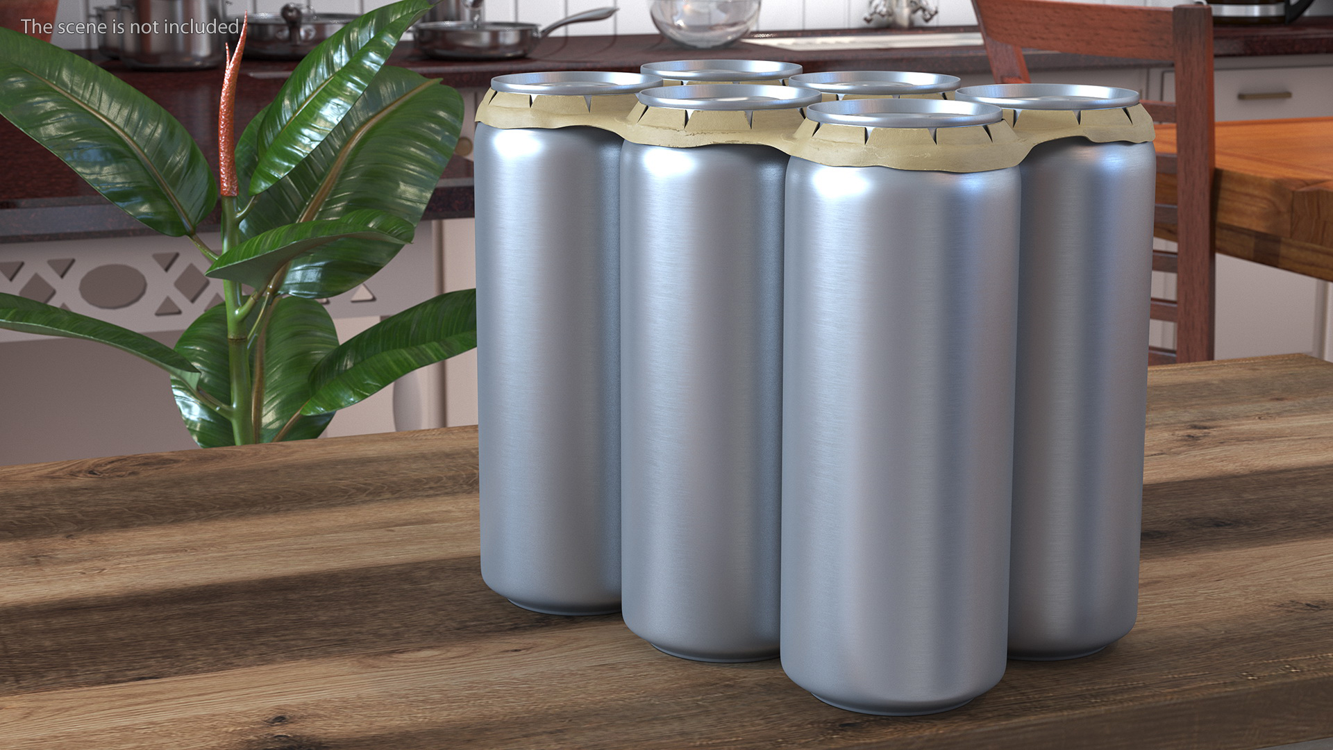 3D Cardboard Large Can Holder 6 Pack model