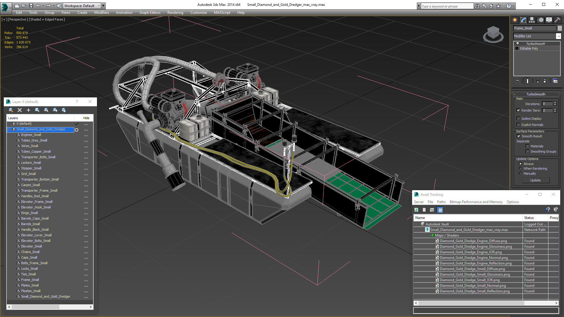 3D model Small Diamond and Gold Dredger