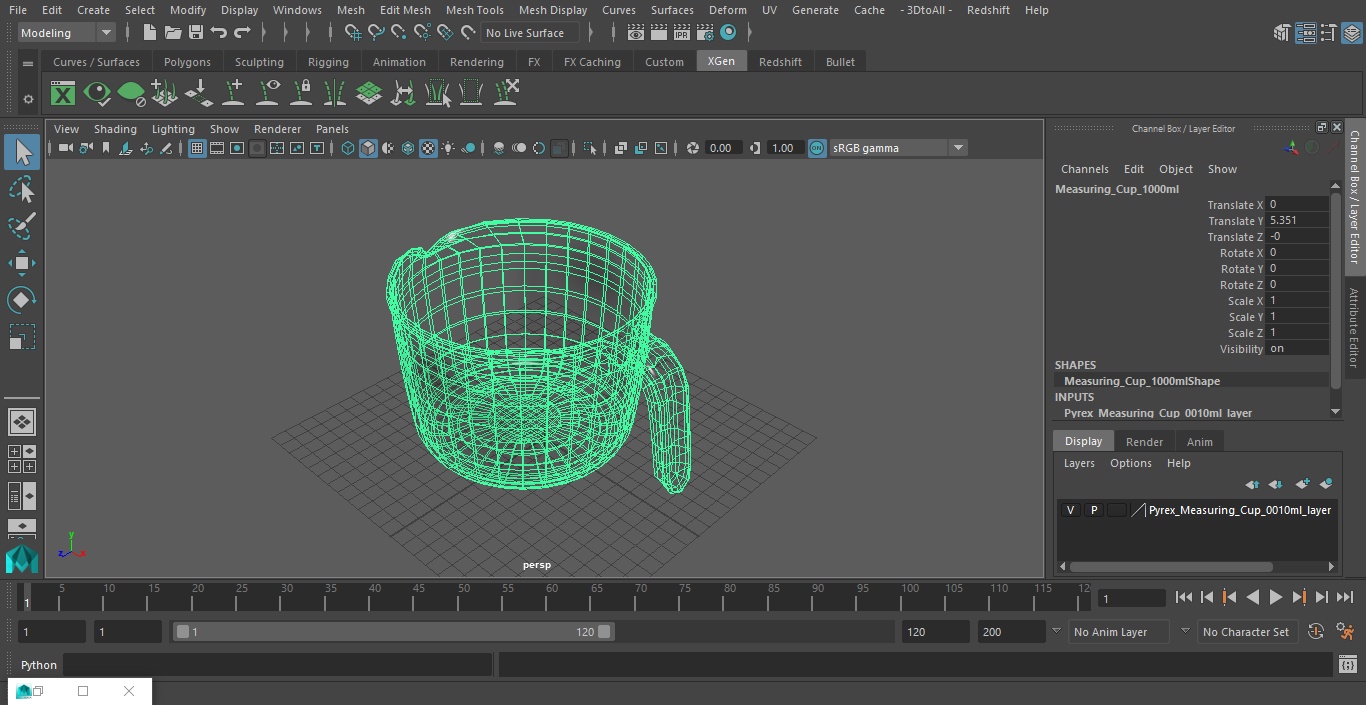 3D Pyrex Measuring Cup 1000ml