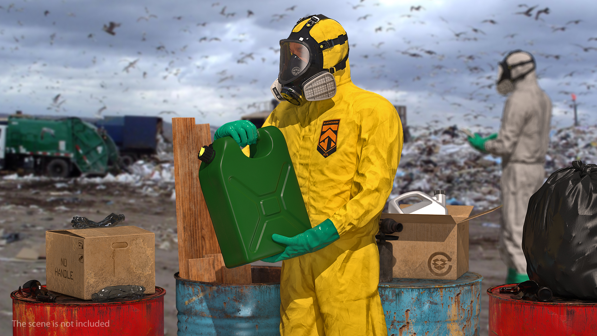 3D Hazmat Removal Worker Rigged model