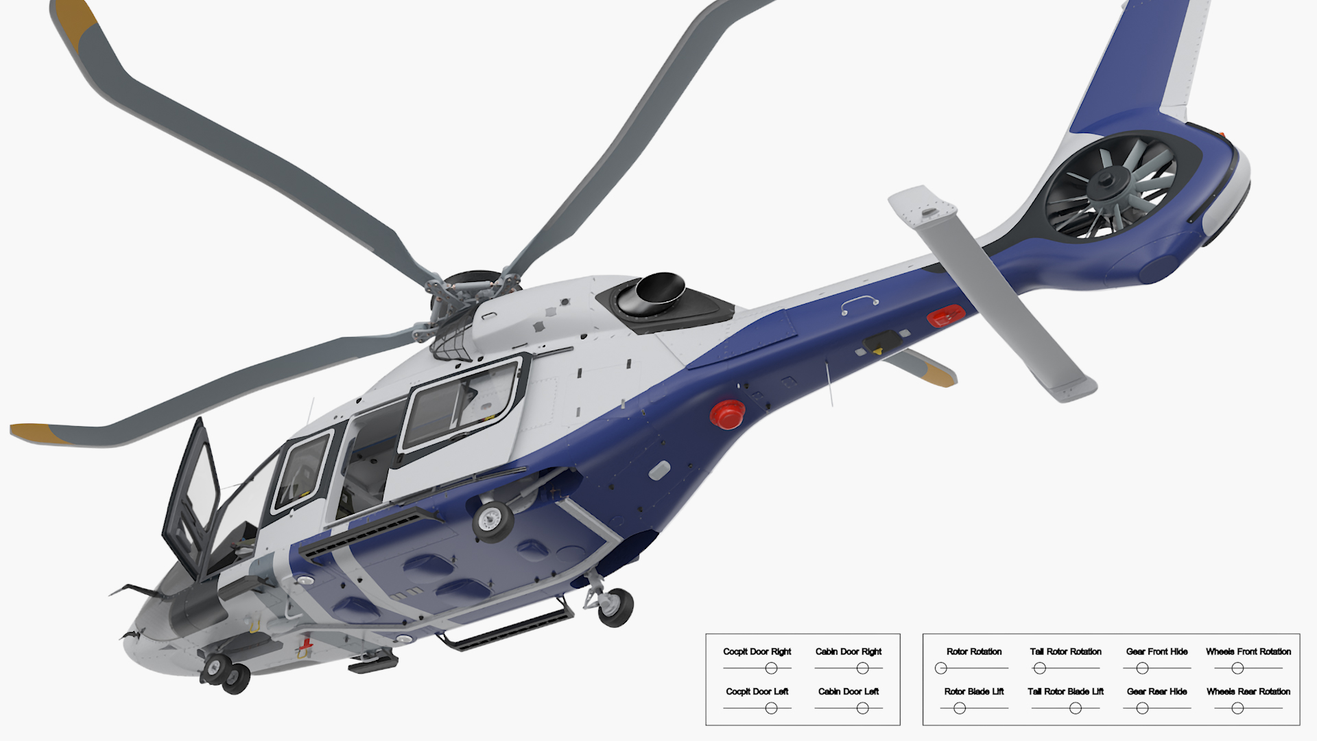 Medium Utility Helicopter Rigged 3D