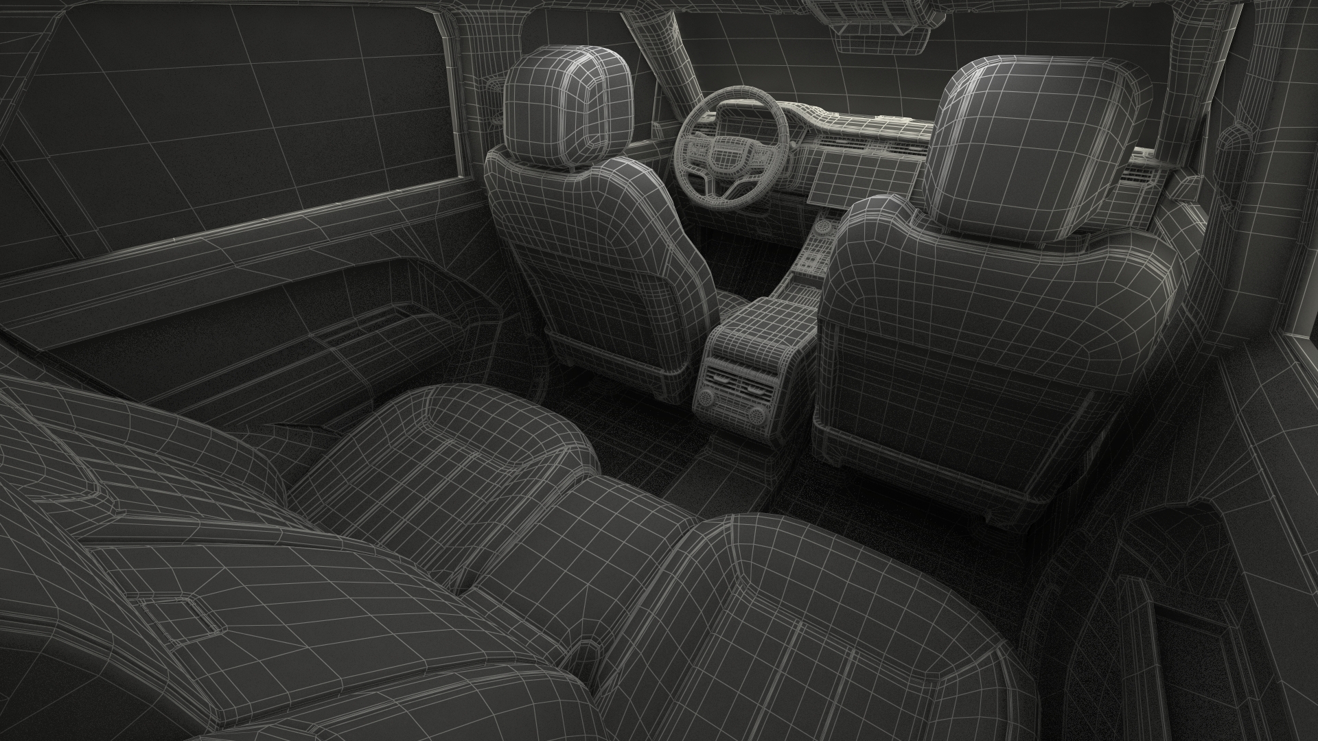 Red Range Rover Sport 2023 Simple Interior 3D