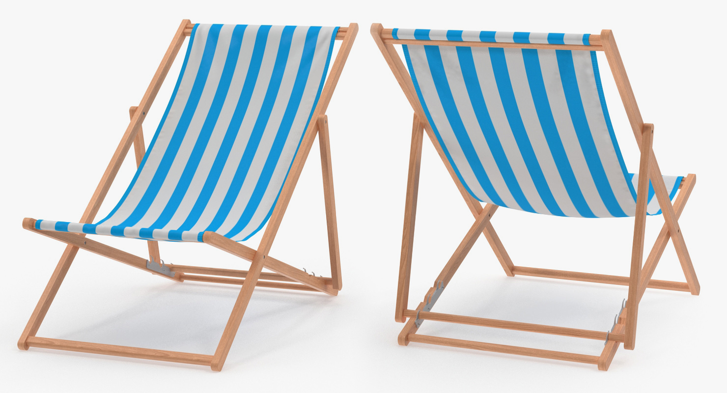 3D Folding Wooden Beach Chair