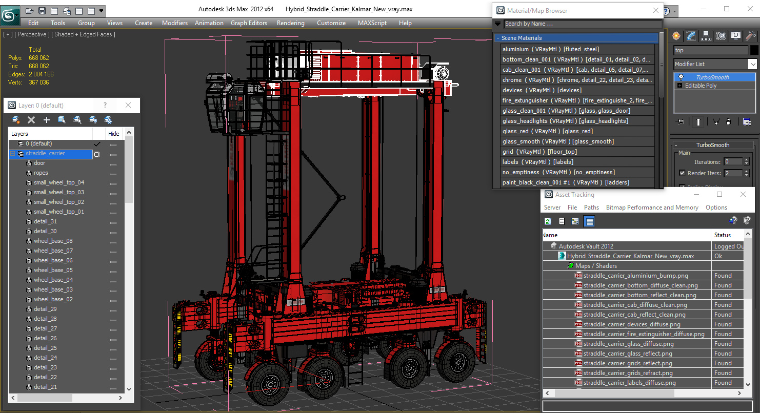 Hybrid Straddle Carrier Kalmar New 3D model