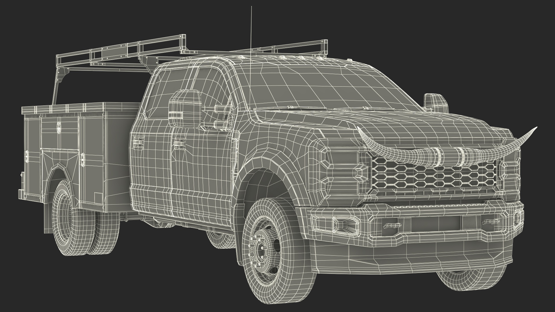 3D Pickup Truck with Bull Horns model