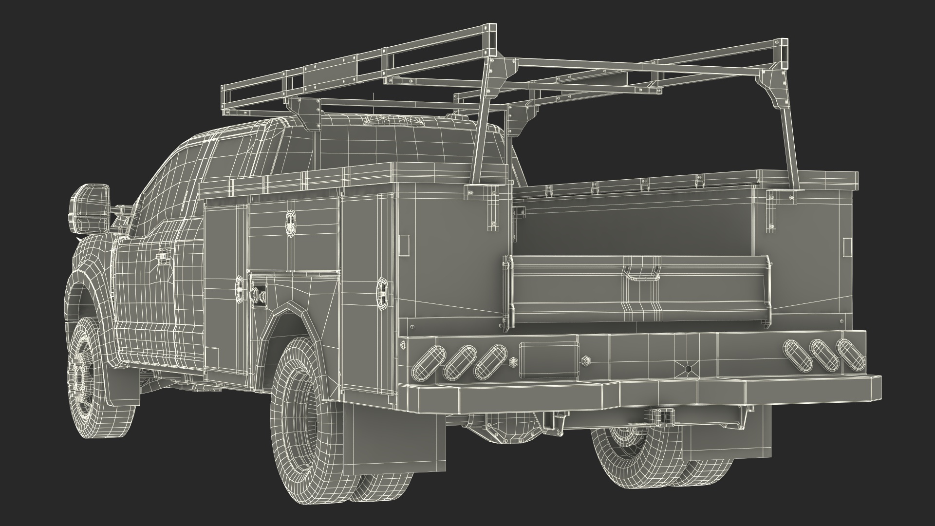 3D Pickup Truck with Bull Horns model