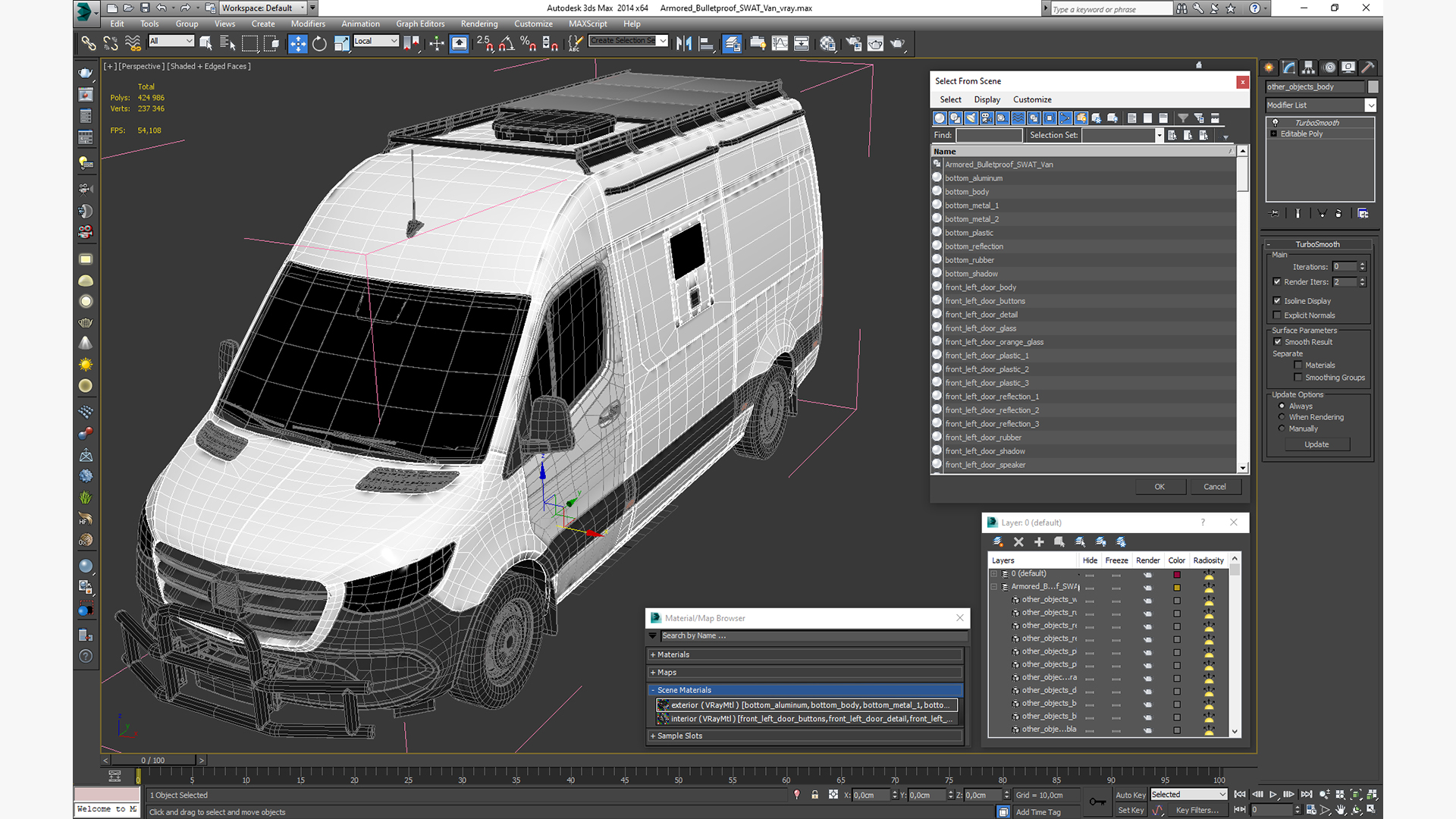 3D Armored Bulletproof SWAT Van model