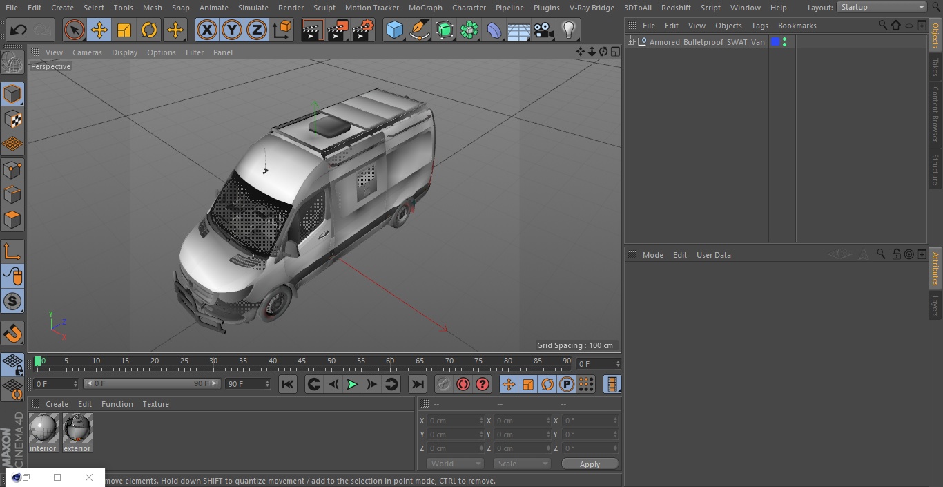 3D Armored Bulletproof SWAT Van model