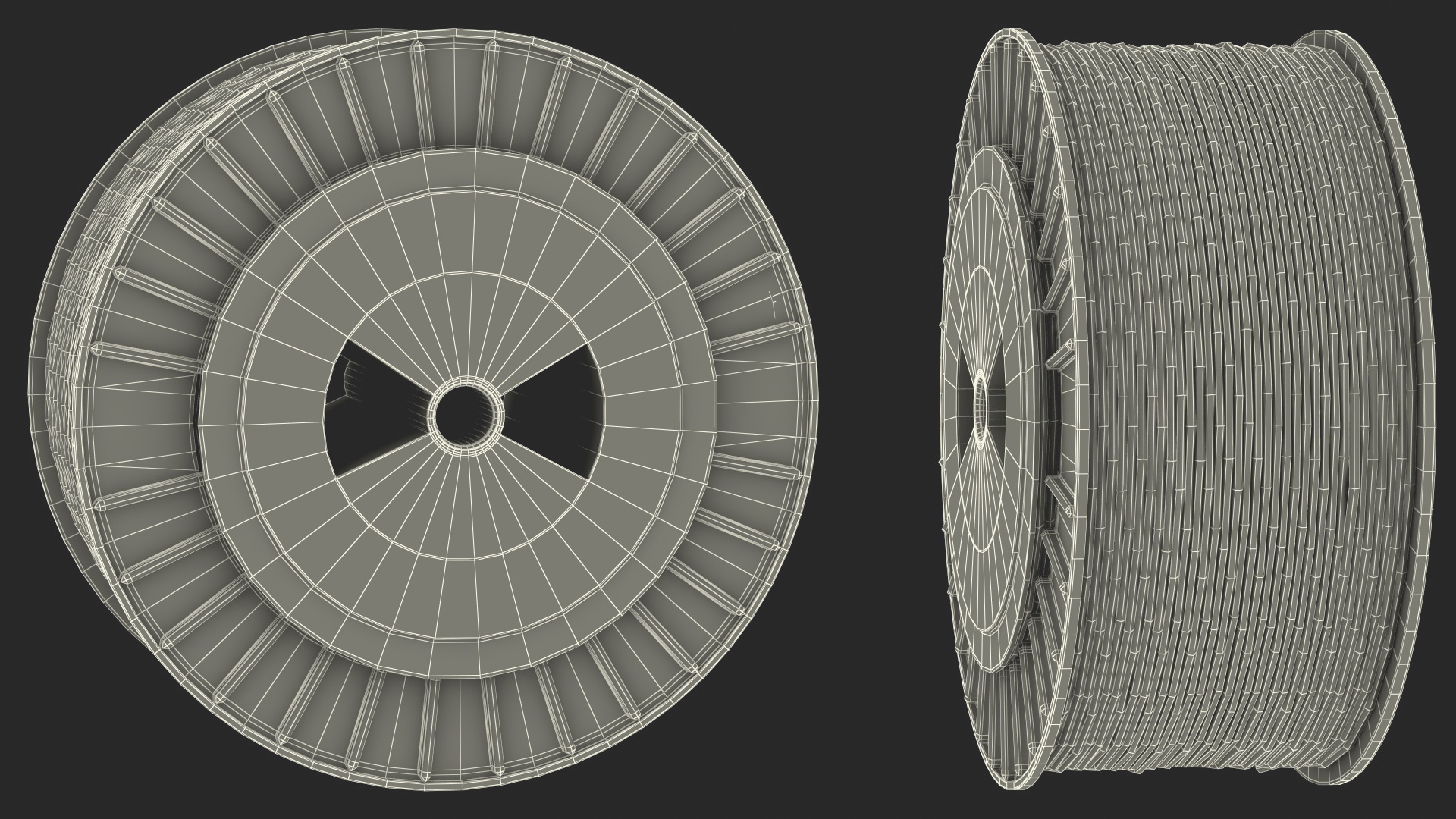 3D Fiber Optic Reel Orange model