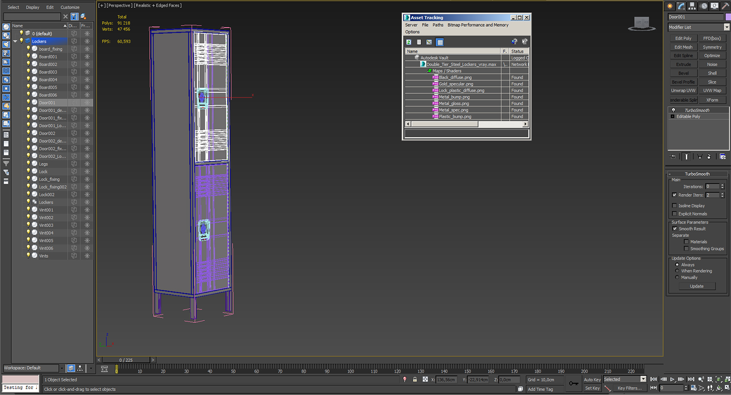 3D model Double Tier Steel Lockers