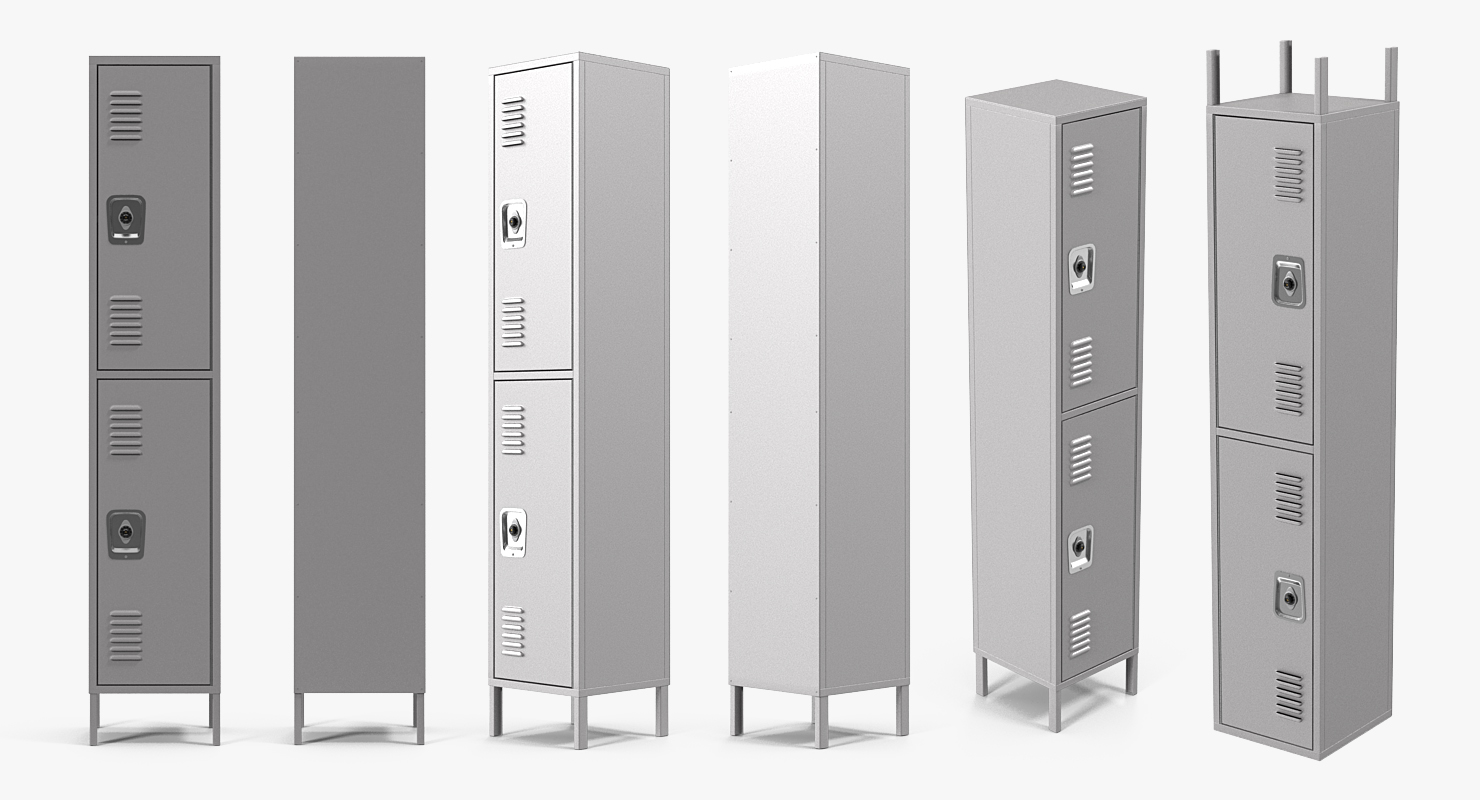 3D model Double Tier Steel Lockers