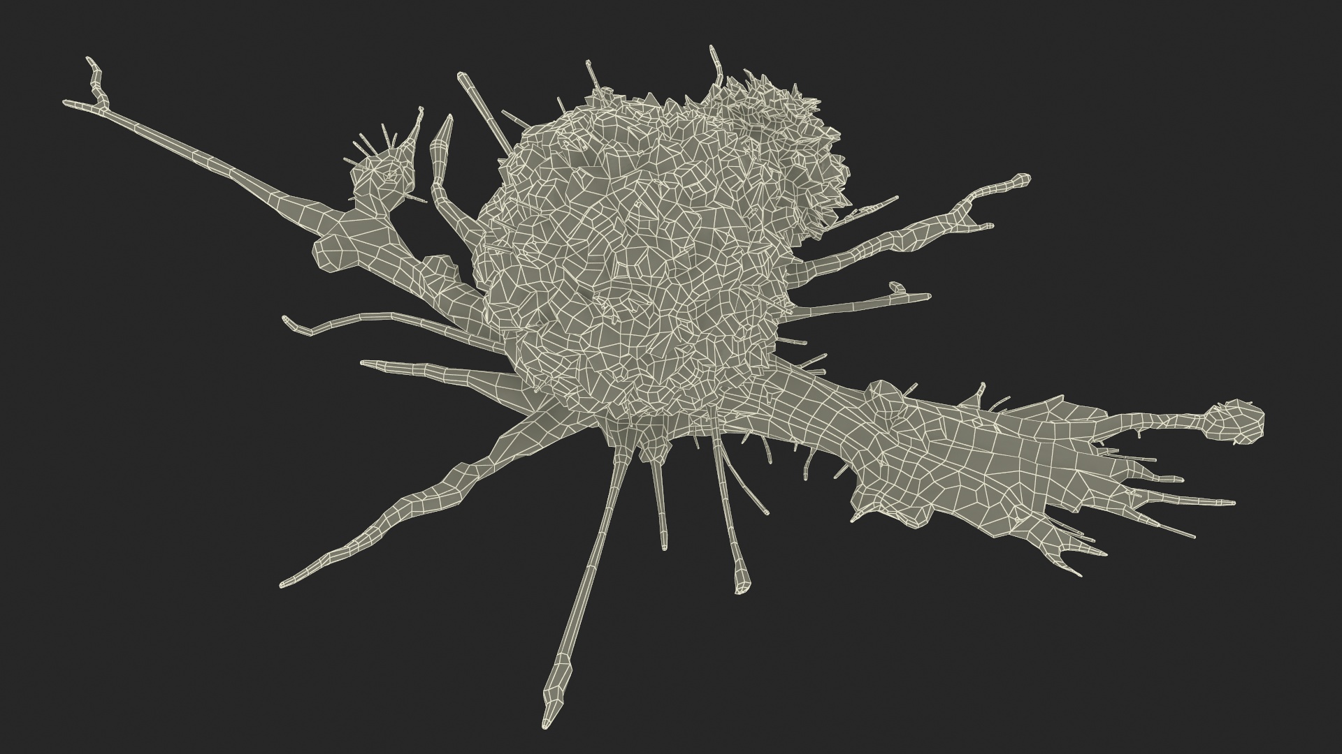 3D model Human Cancer Cell with 2 Lymphocyte