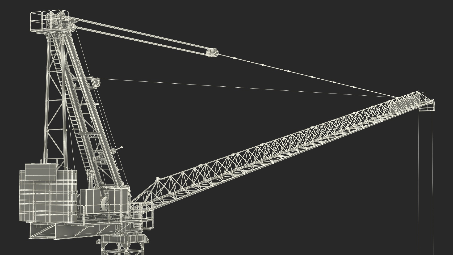 3D Potain MR 295 Luffing Jib Crane