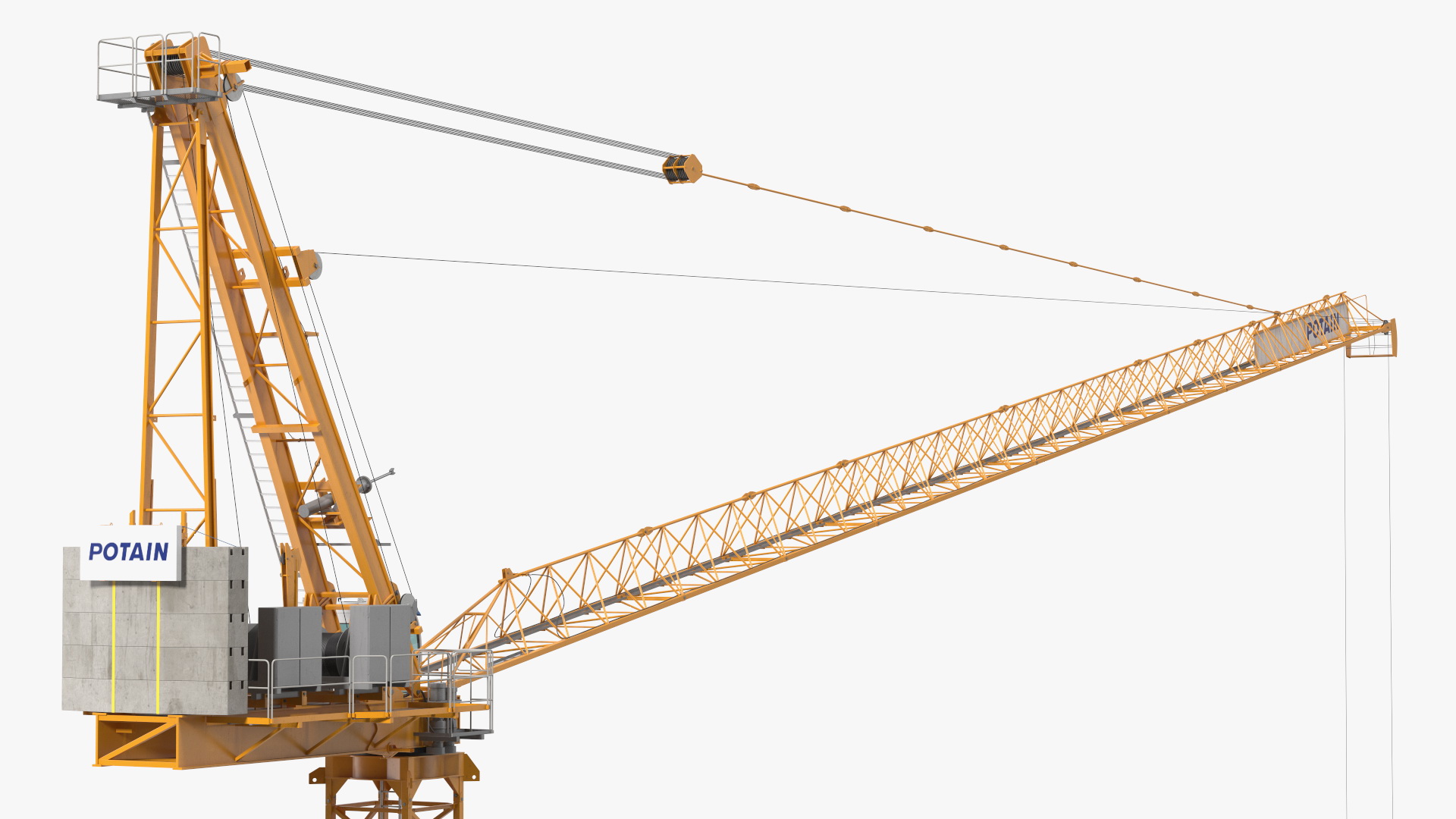 3D Potain MR 295 Luffing Jib Crane