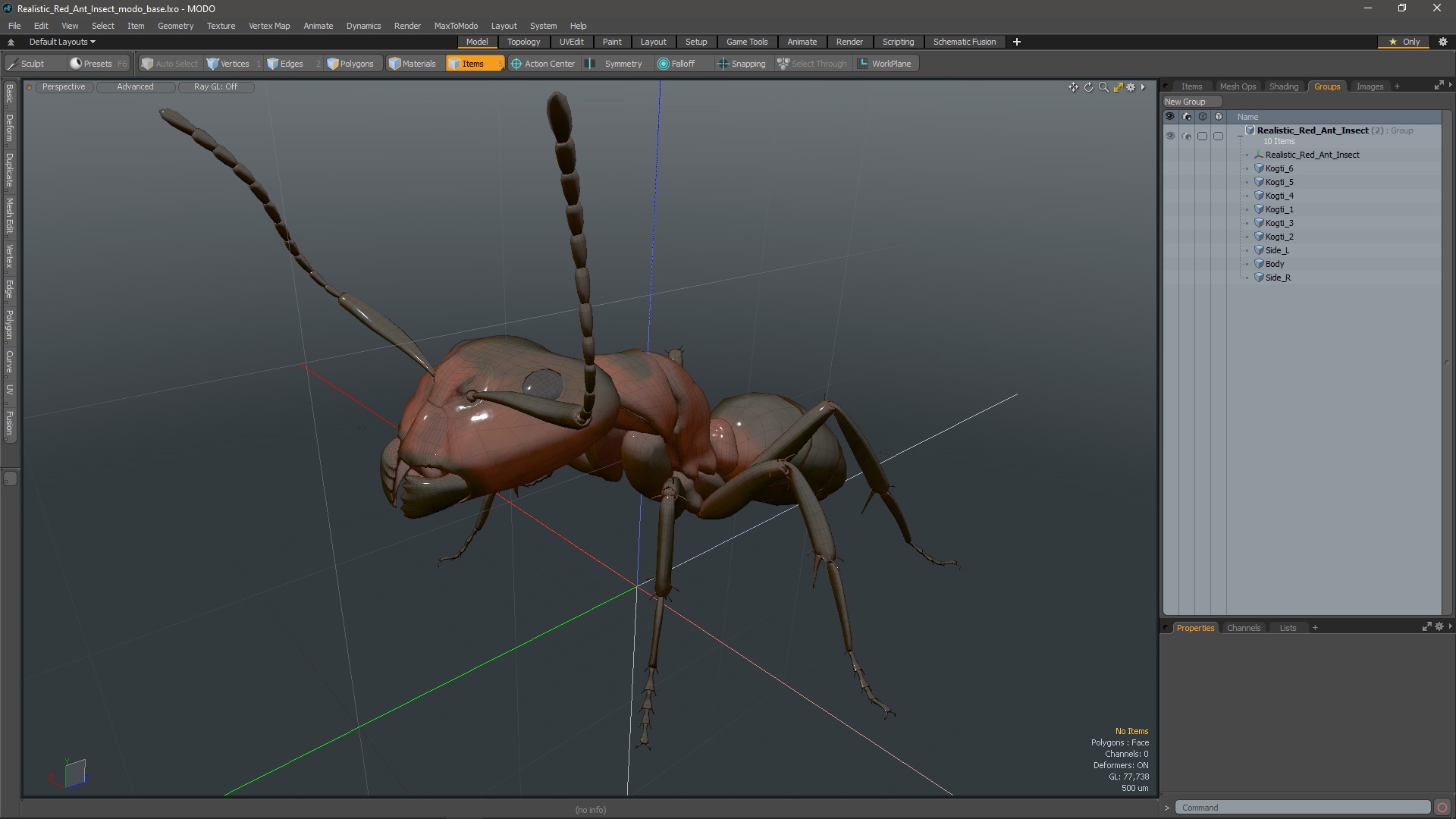 Realistic Red Ant Insect 3D model