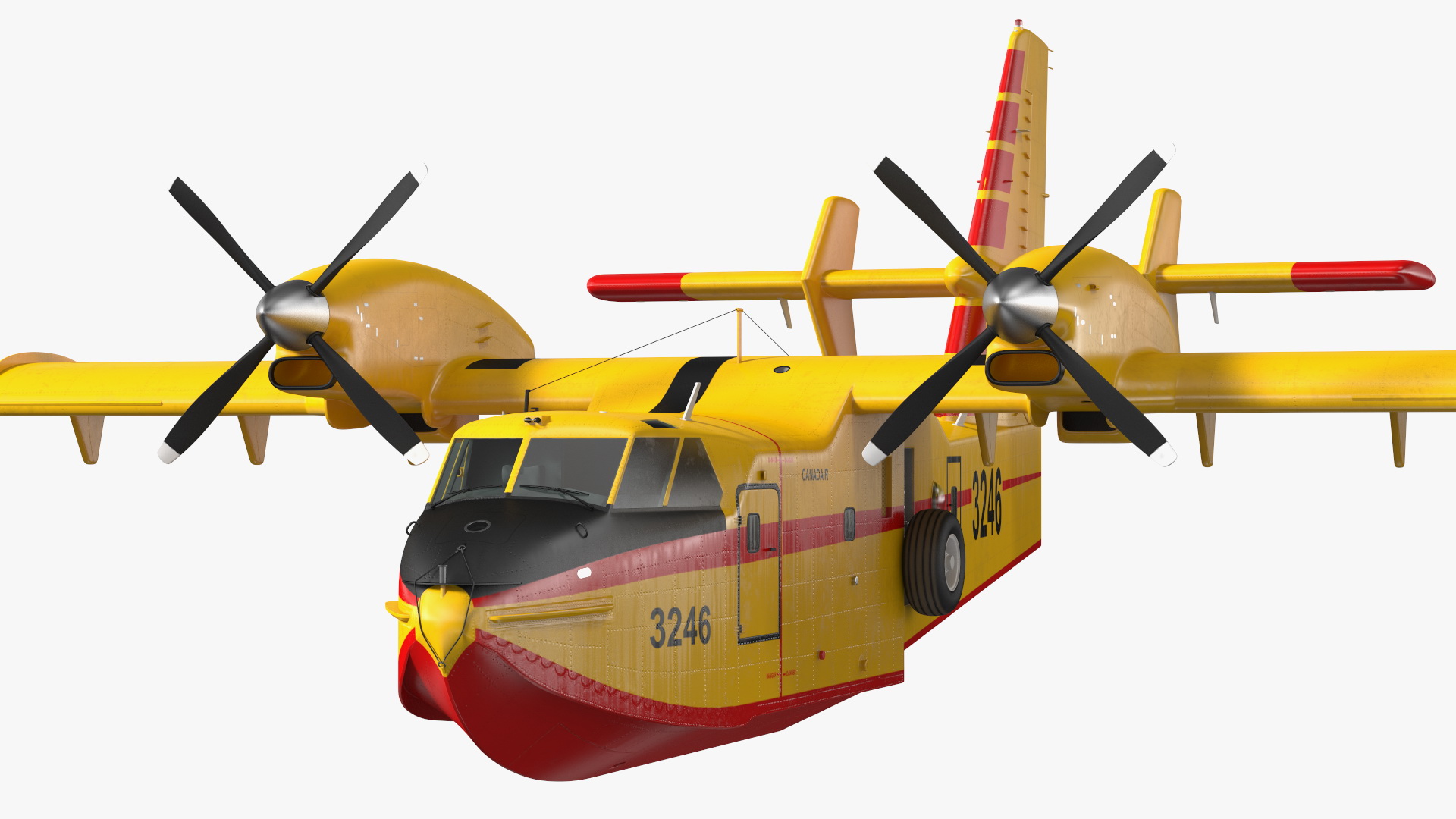 3D Canadair D415 Amphibious Water Bomber Rigged for Maya model