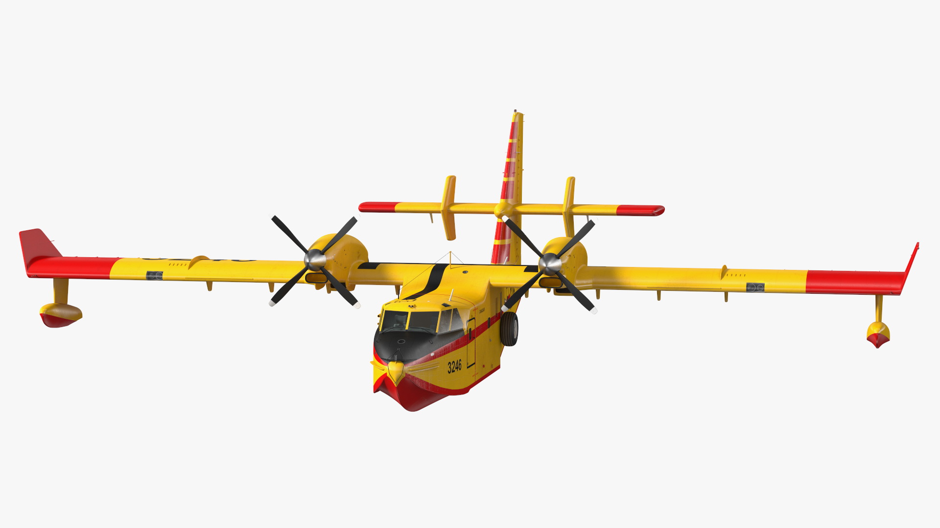 3D Canadair D415 Amphibious Water Bomber Rigged for Maya model