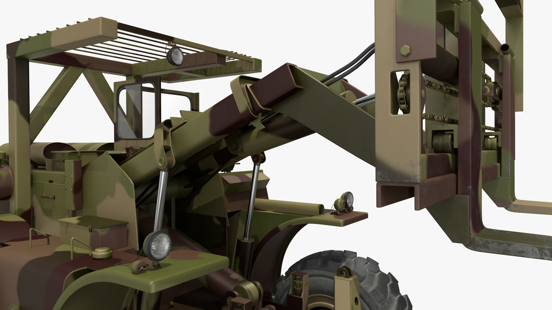 3D model Terrain Military Forklift Camo