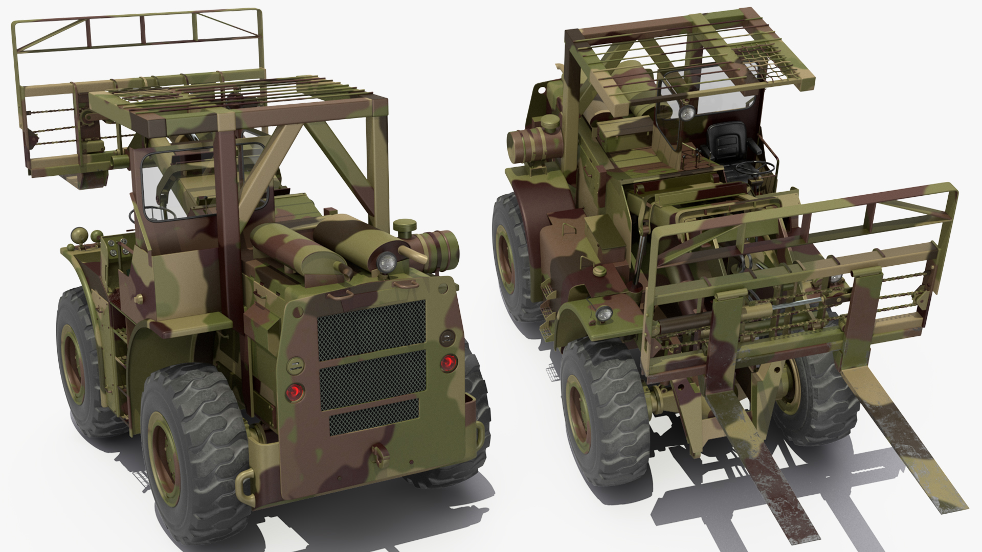 3D model Terrain Military Forklift Camo