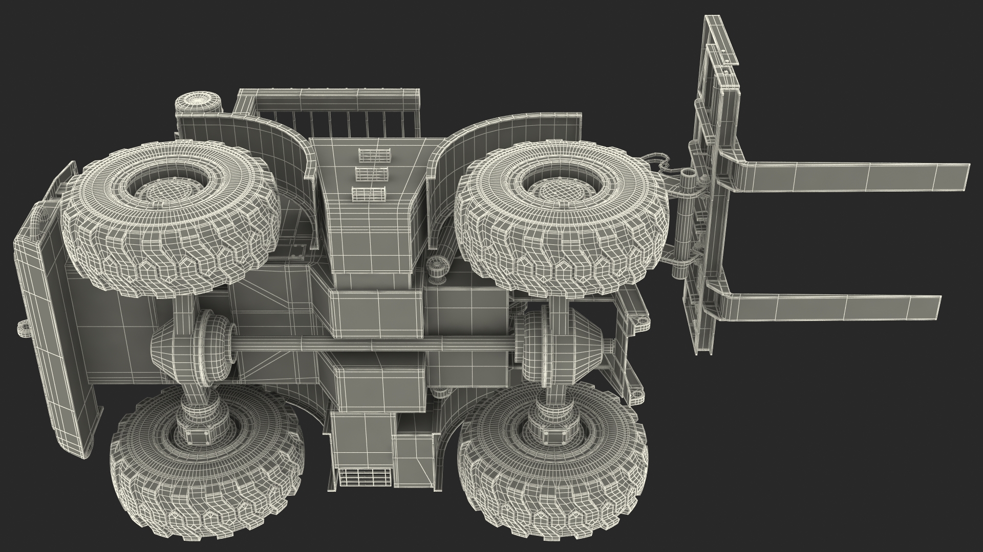 3D model Terrain Military Forklift Camo