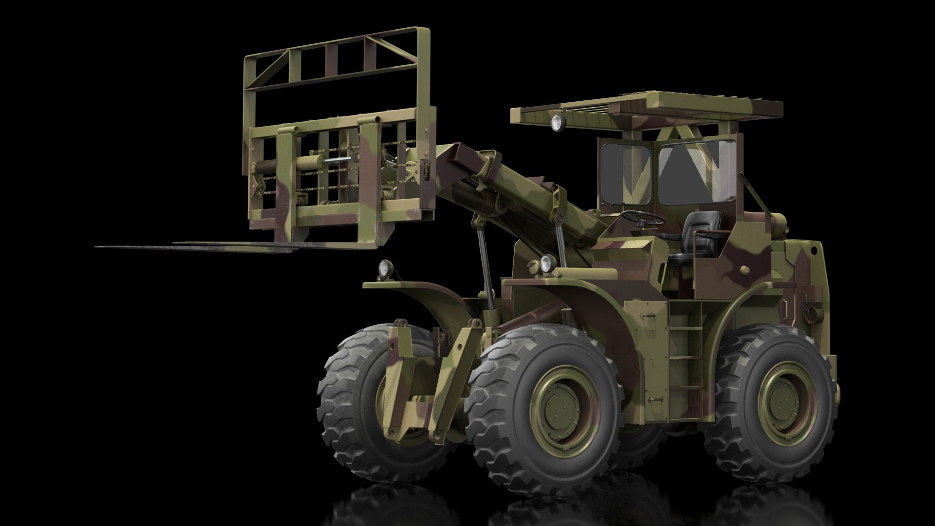 3D model Terrain Military Forklift Camo