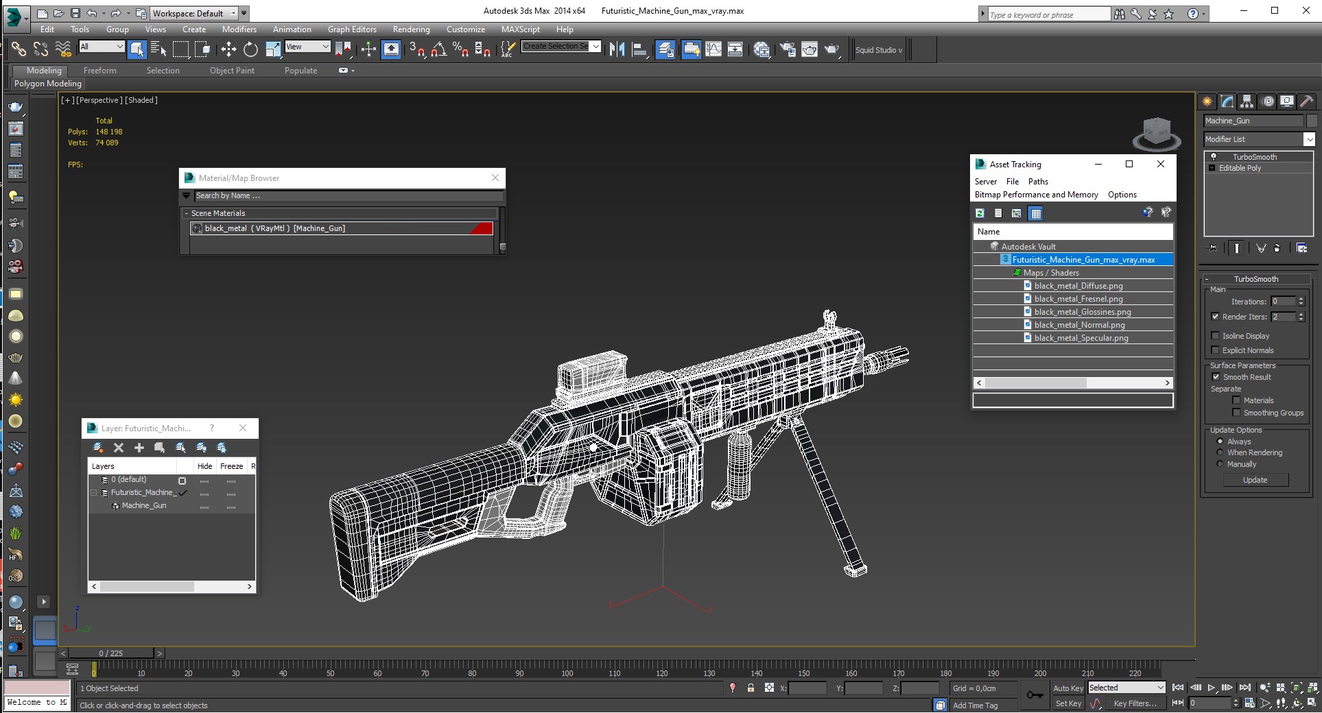 Futuristic Machine Gun 3D