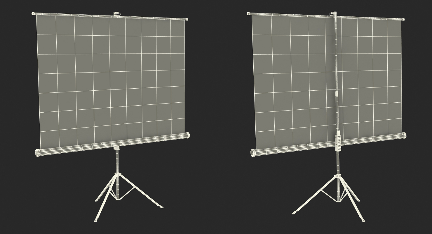 Portable Tripod Projection Screen Black 3D model