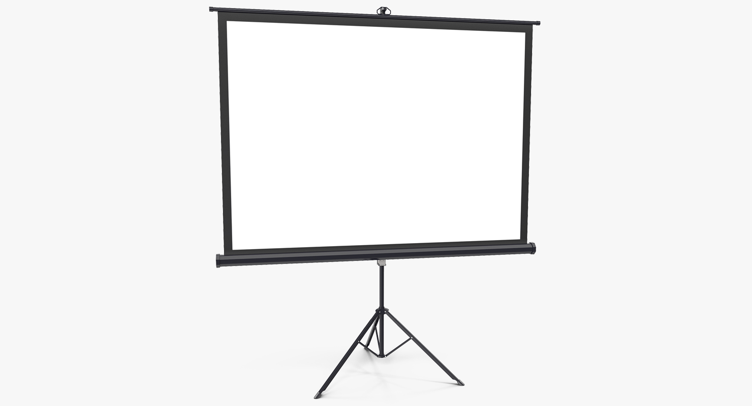 Portable Tripod Projection Screen Black 3D model