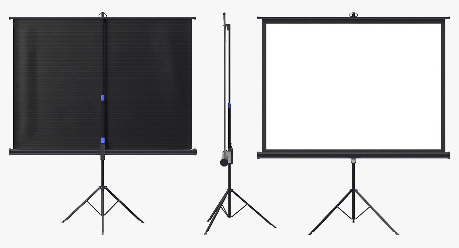 Portable Tripod Projection Screen Black 3D model