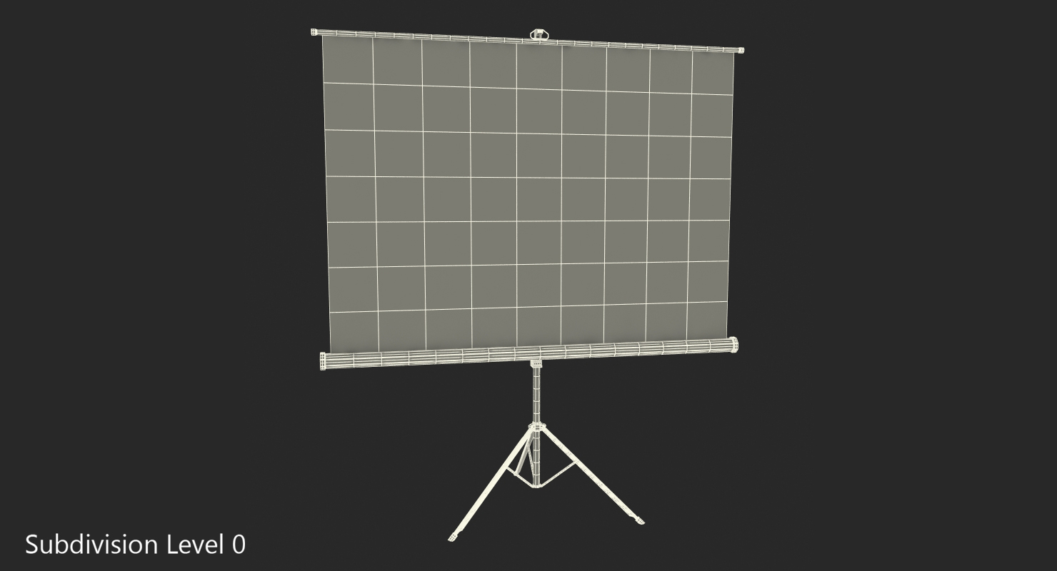 Portable Tripod Projection Screen Black 3D model