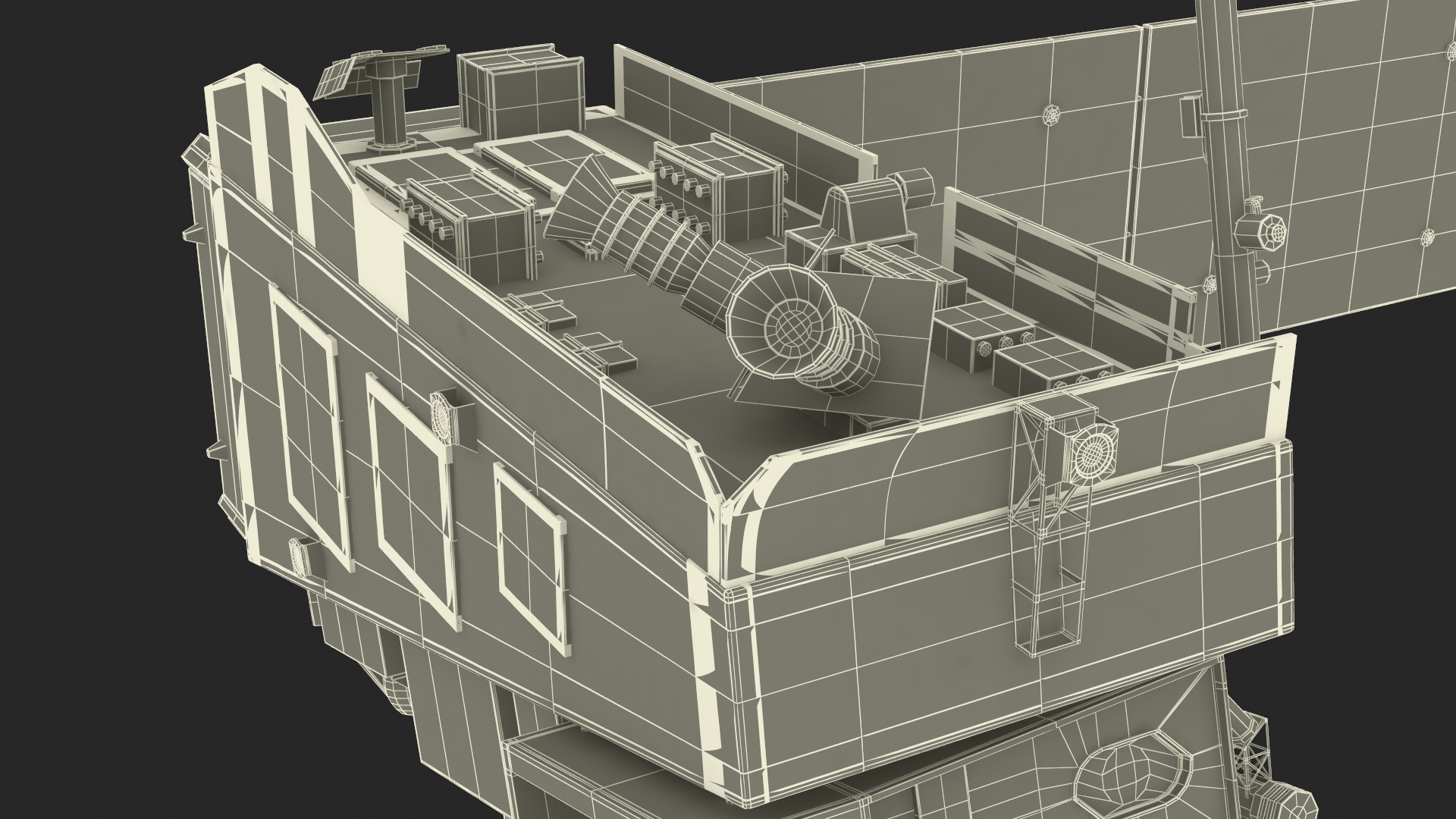 Satellite with Solar Panels 3D