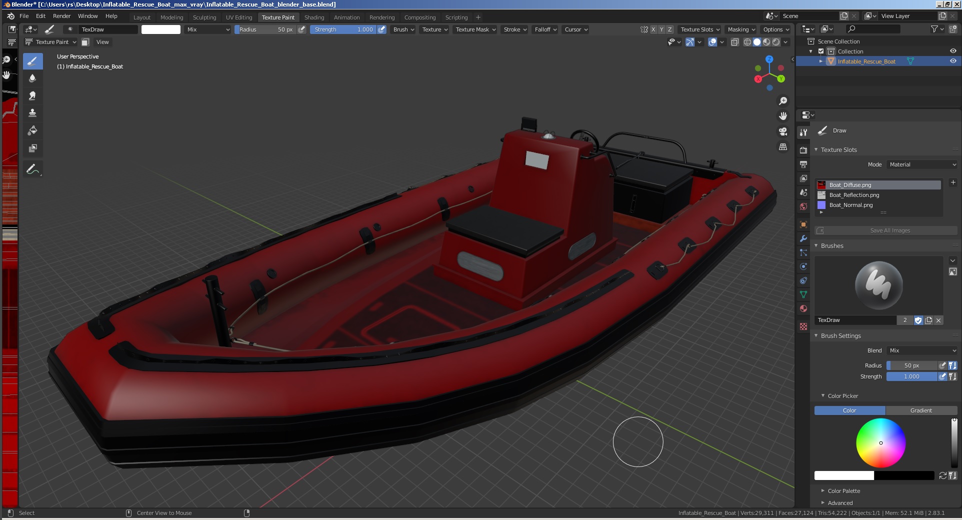 Inflatable Rescue Boat 3D