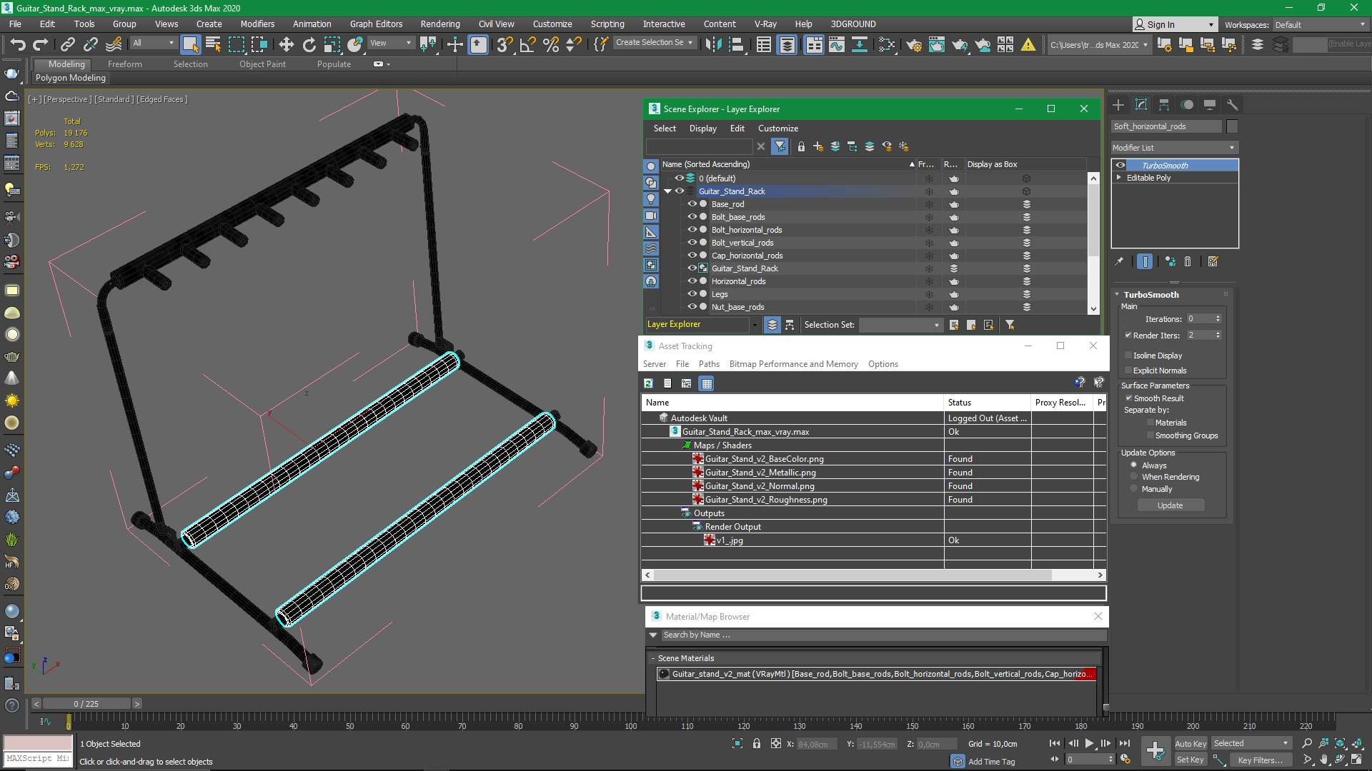 Guitar Stand Rack 3D