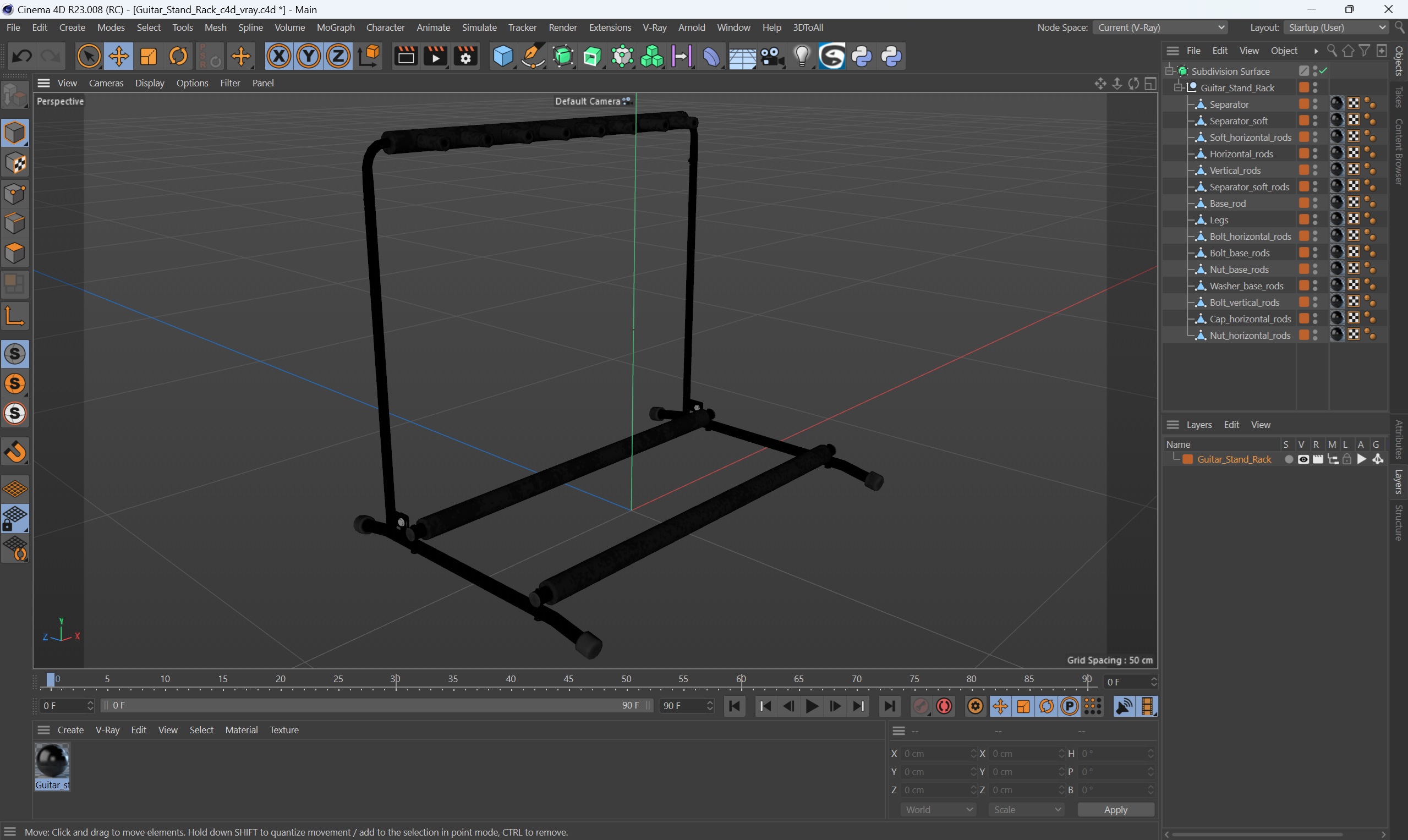 Guitar Stand Rack 3D