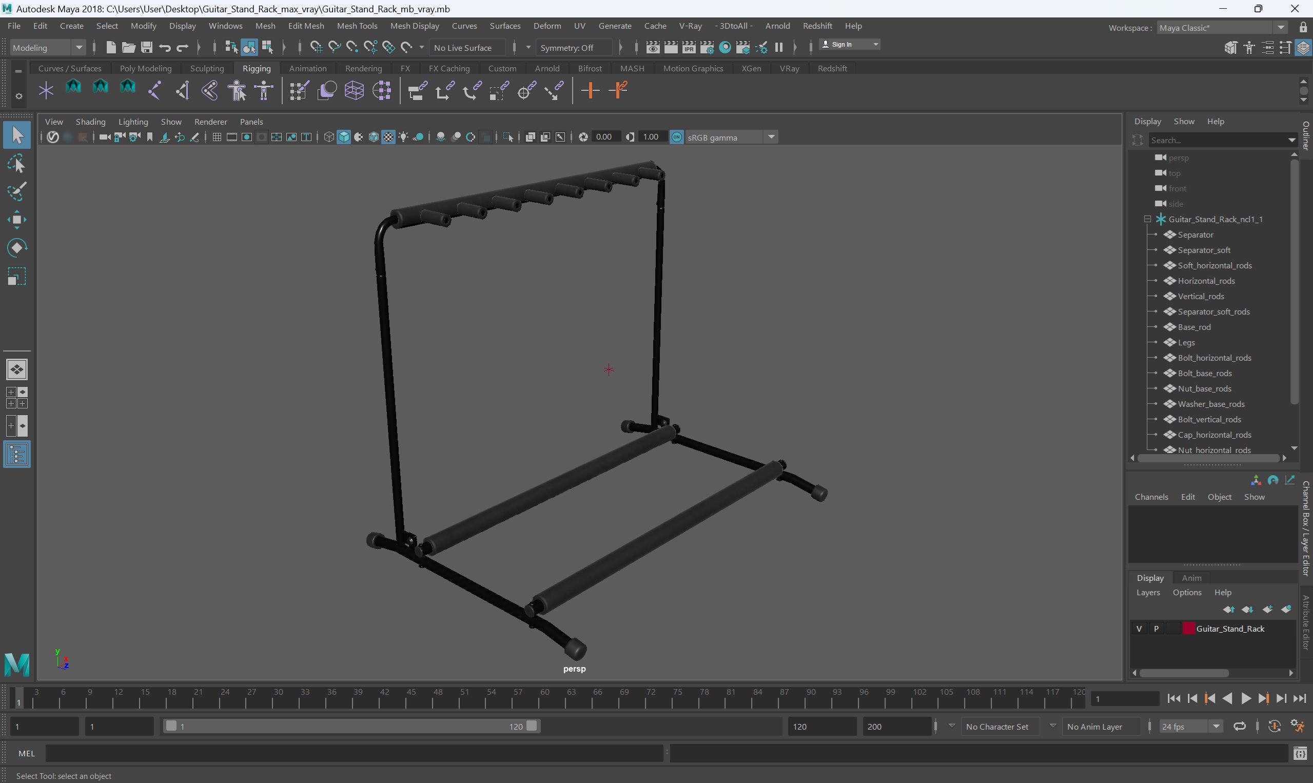 Guitar Stand Rack 3D