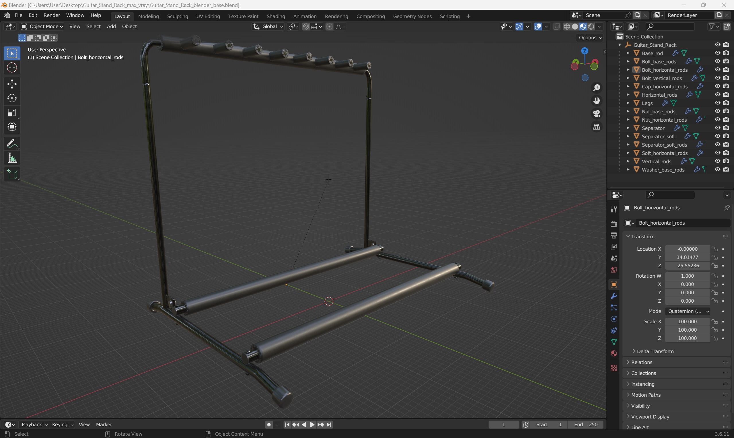 Guitar Stand Rack 3D