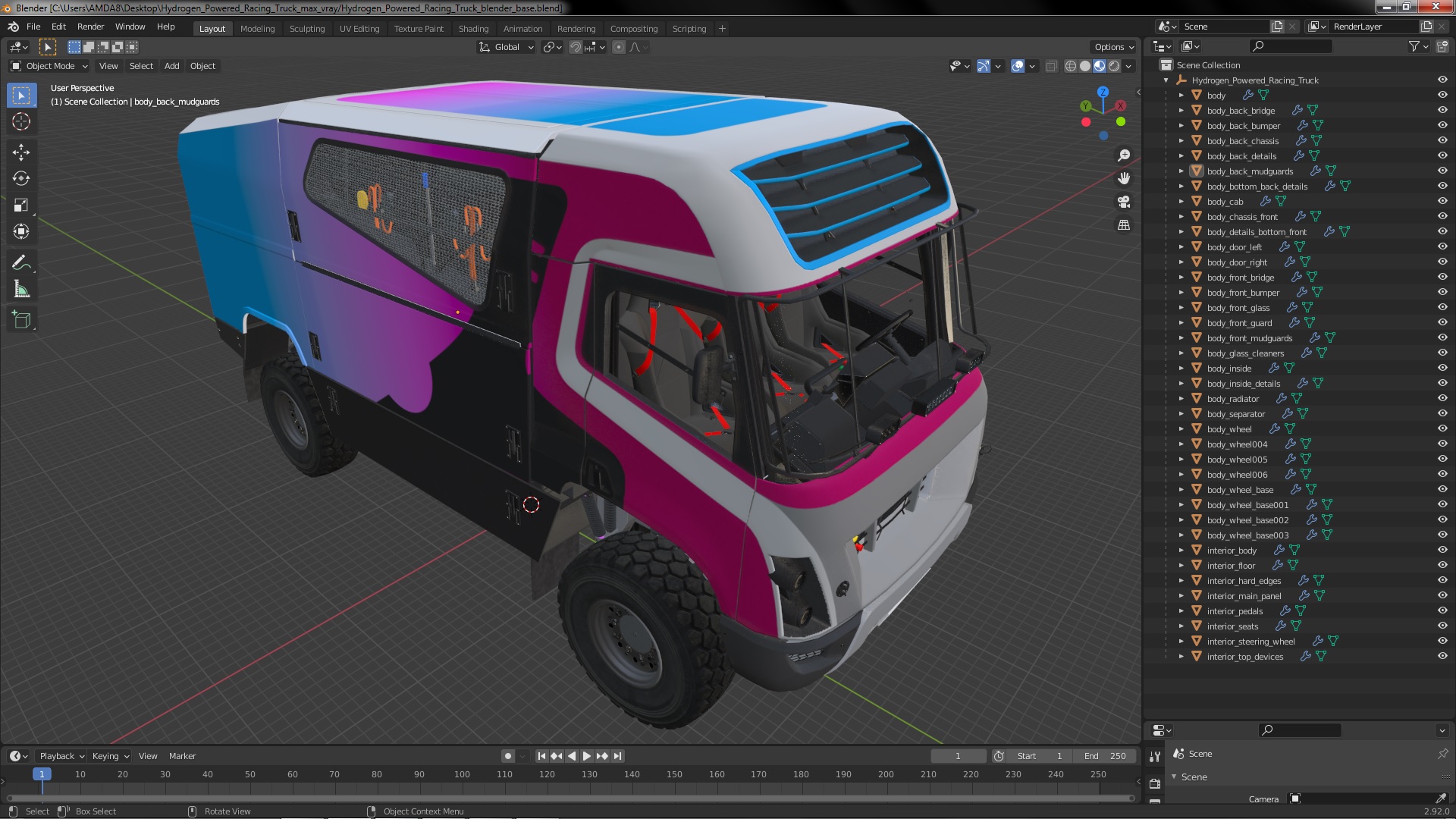 Hydrogen Powered Racing Truck 3D model