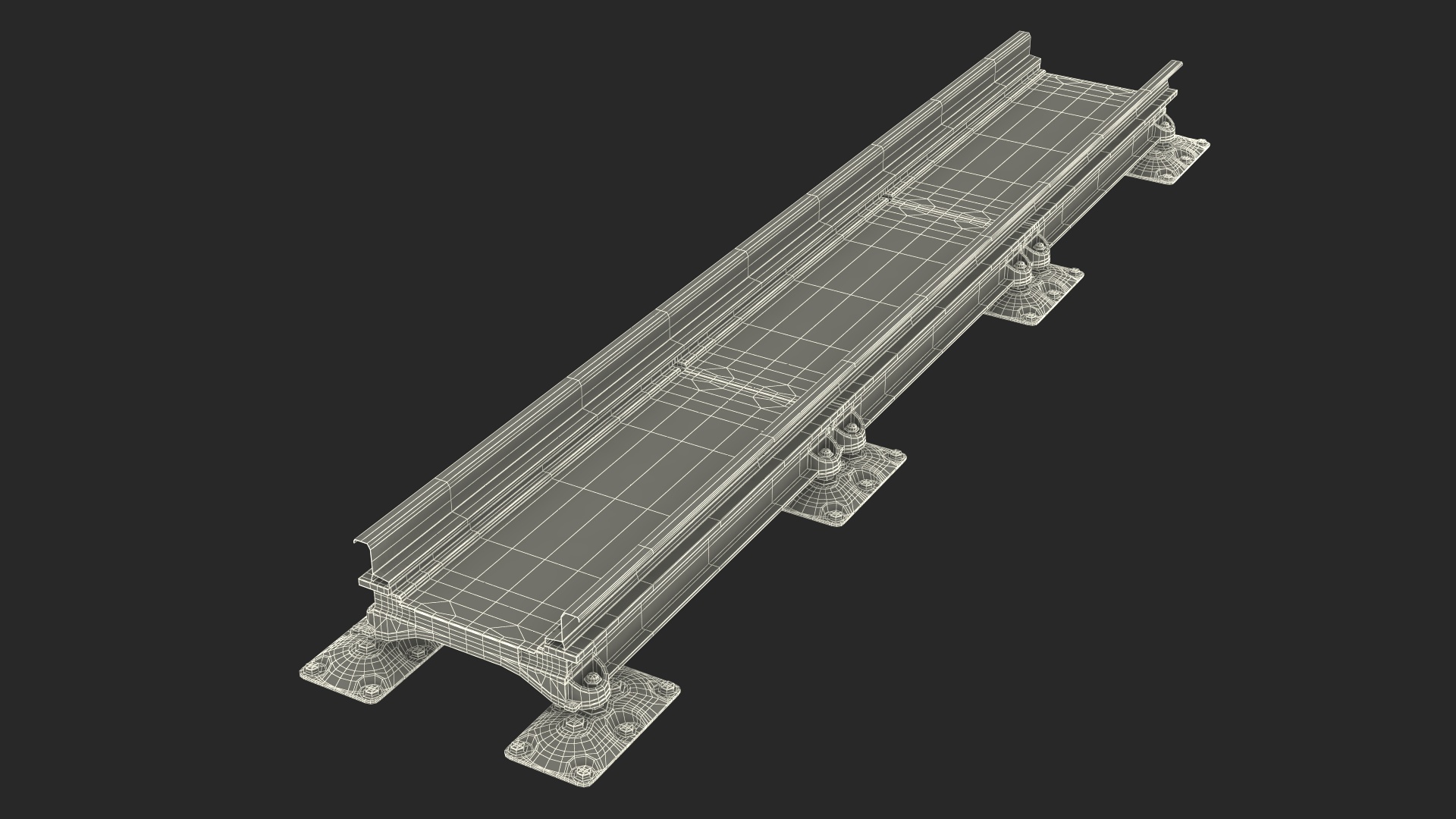 3D Industrial Narrow Railway Rails