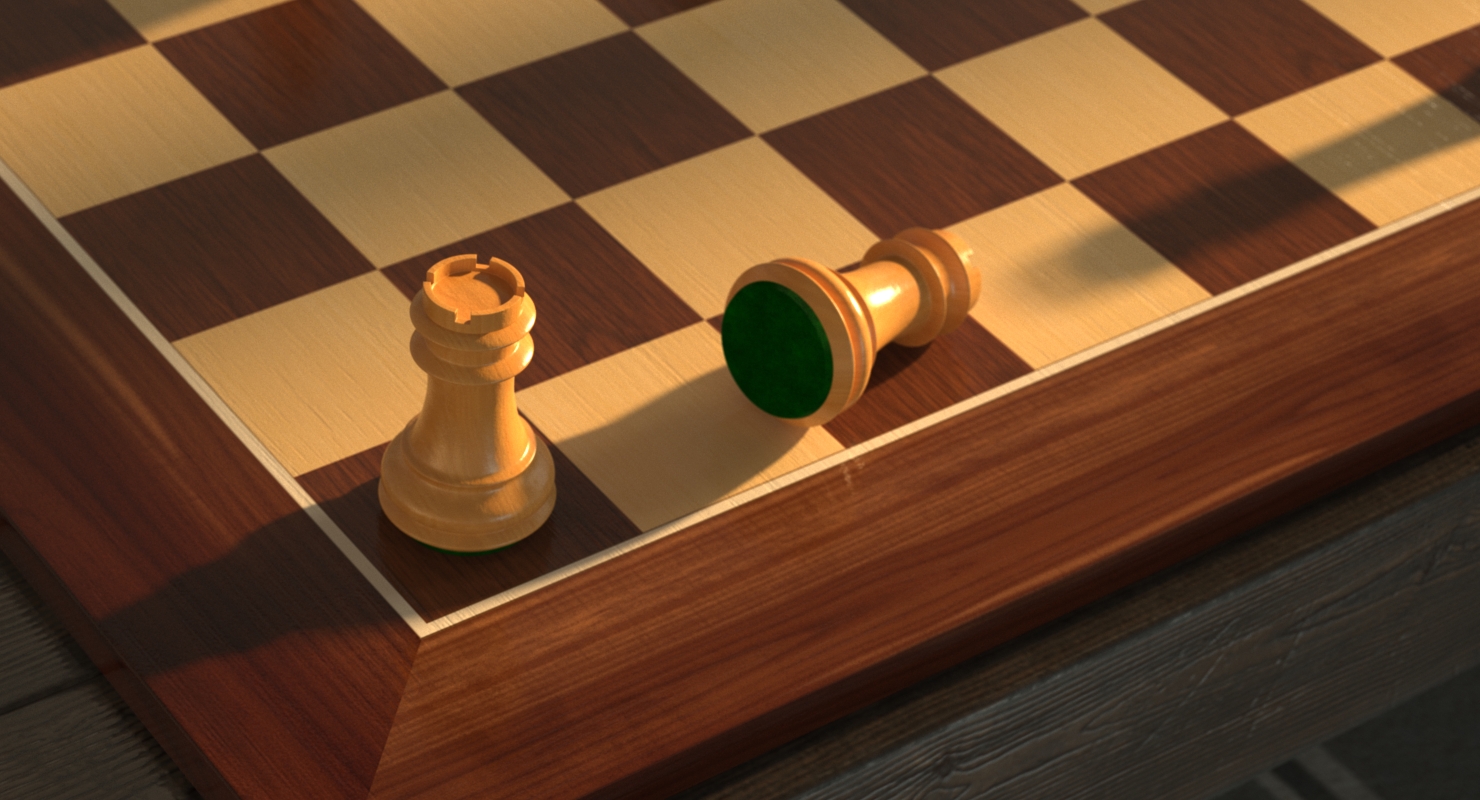 Wooden Chess Rook 3D