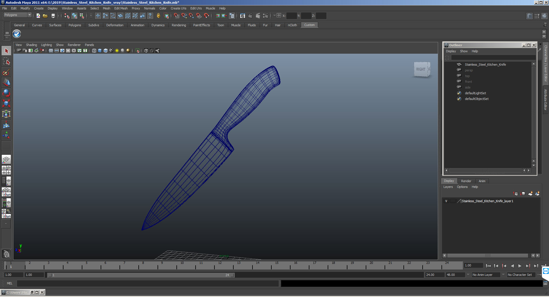 Stainless Steel Kitchen Knife 3D model