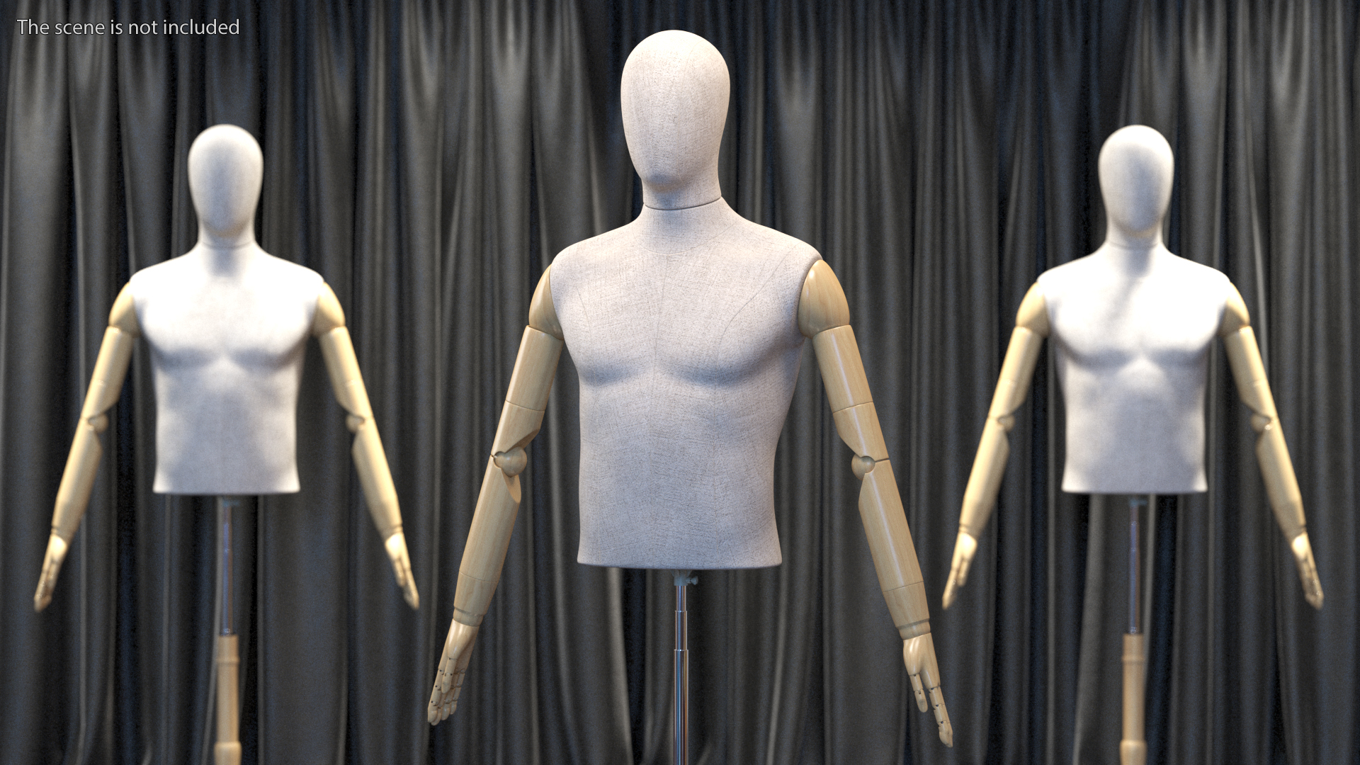 Male Flexible Half Body Mannequin Torso 3D model