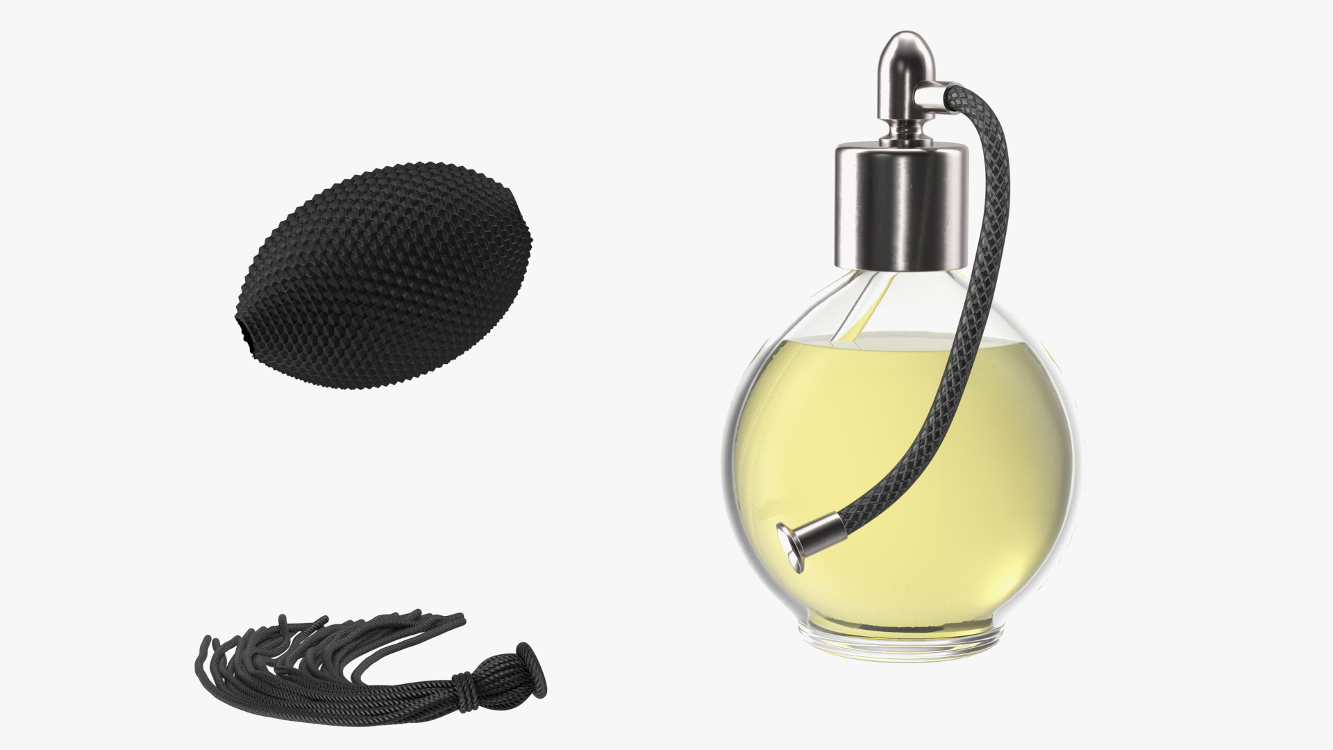 3D Perfume Bottle with Silver Hose Pump