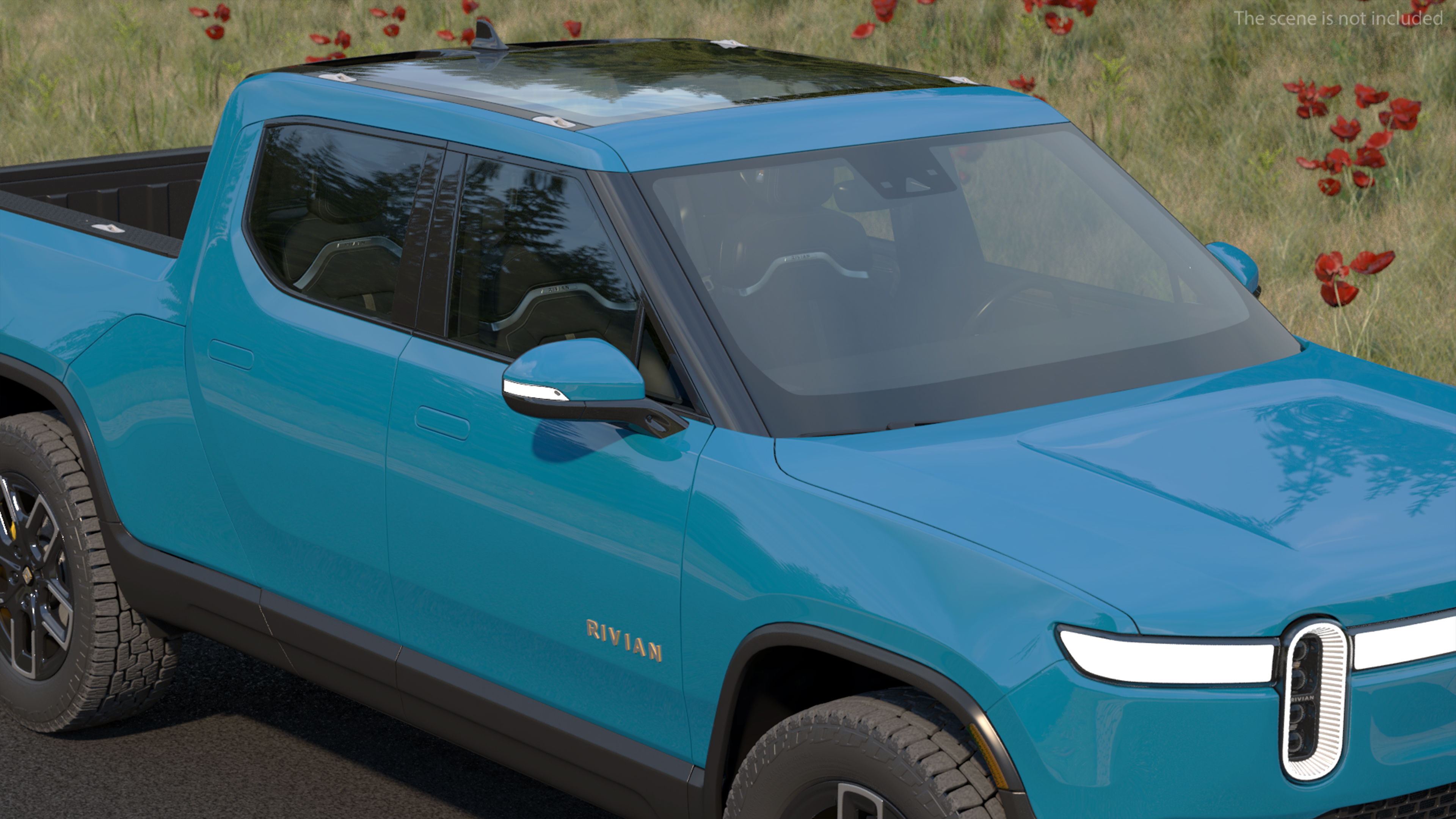 3D 2023 Rivian R1T EV Pickup Truck Blue