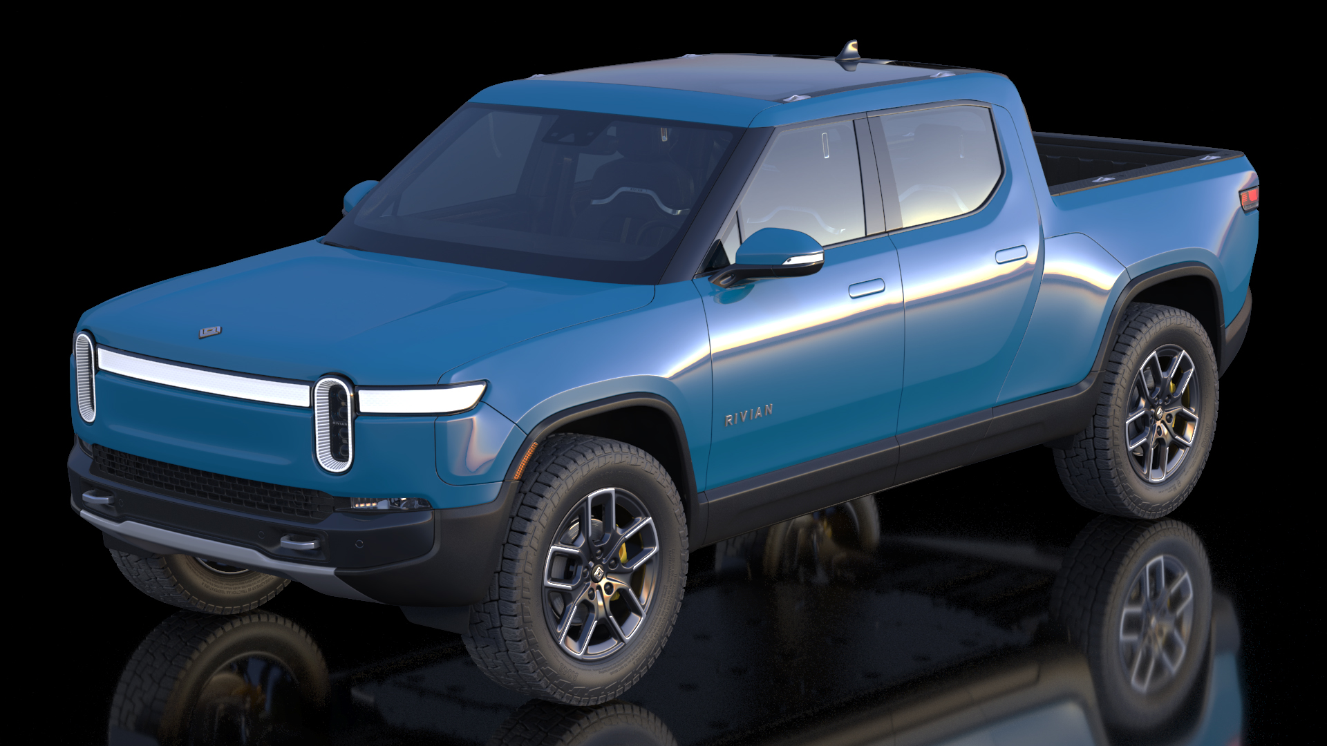 3D 2023 Rivian R1T EV Pickup Truck Blue