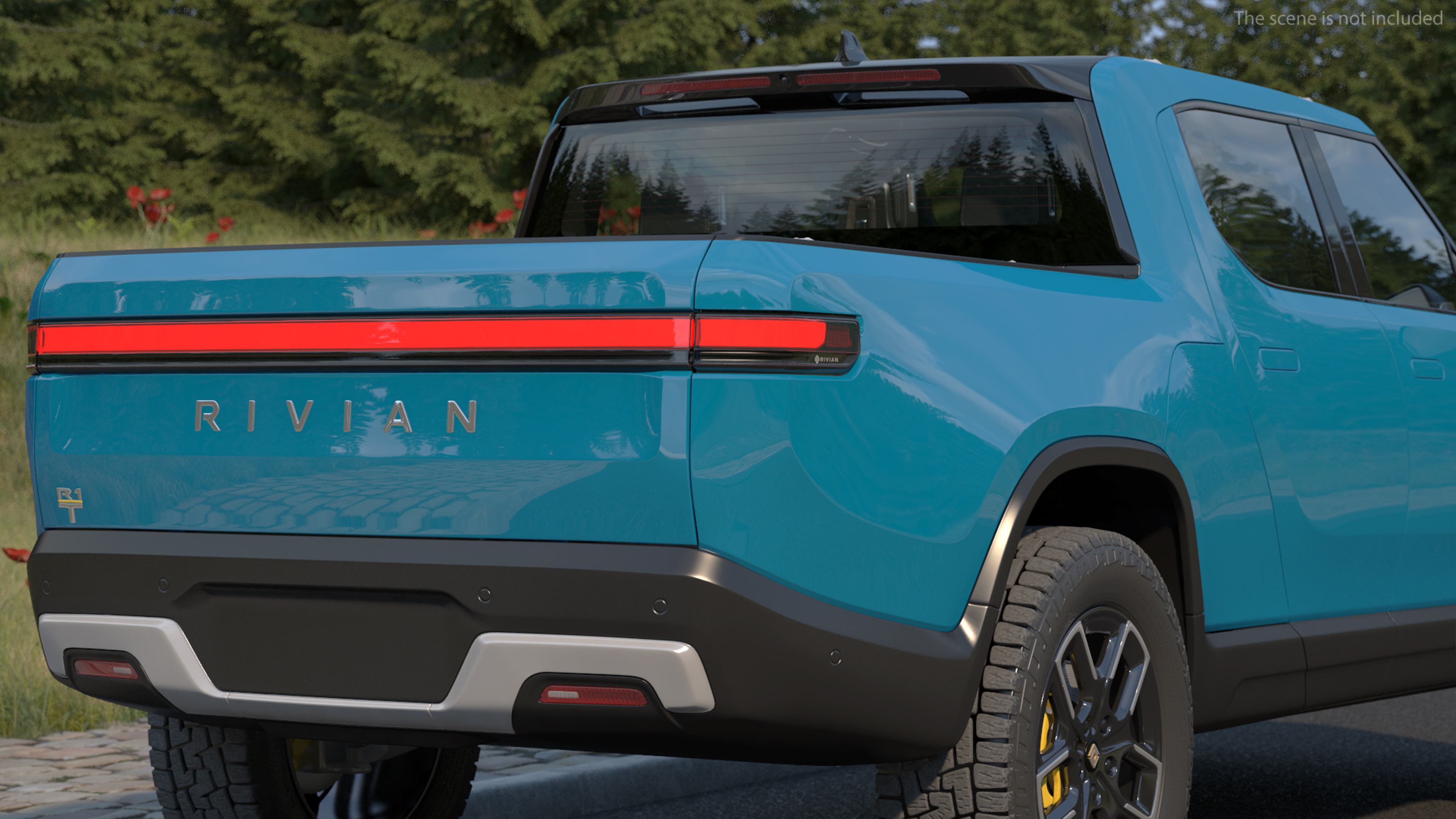 3D 2023 Rivian R1T EV Pickup Truck Blue