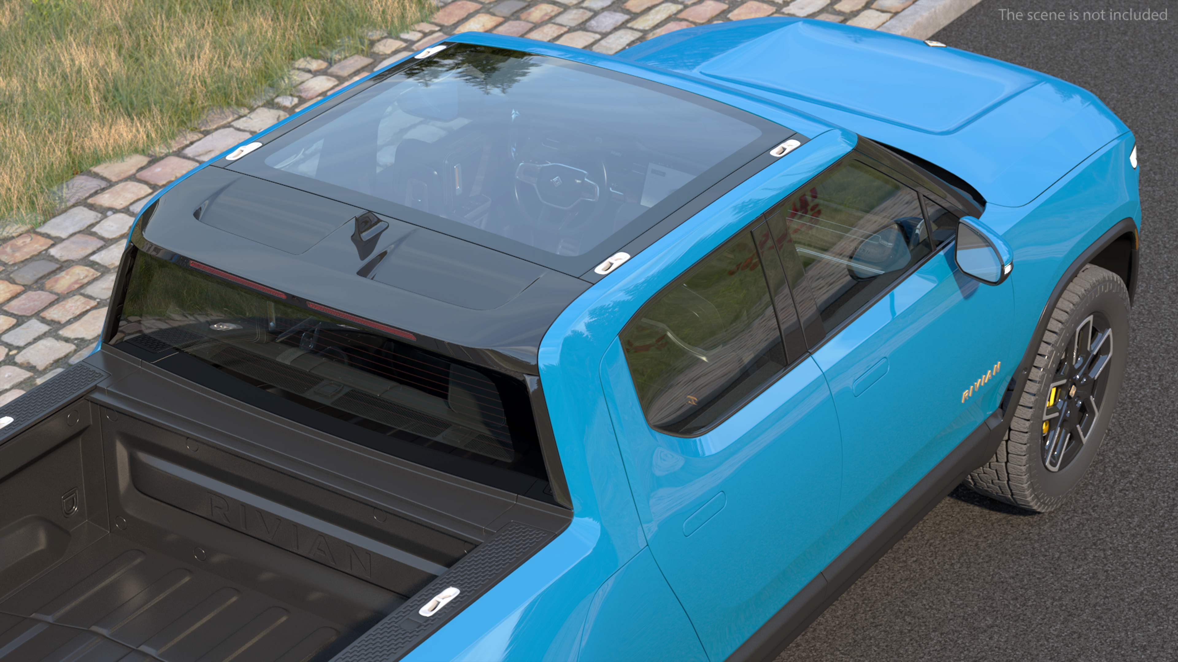 3D 2023 Rivian R1T EV Pickup Truck Blue