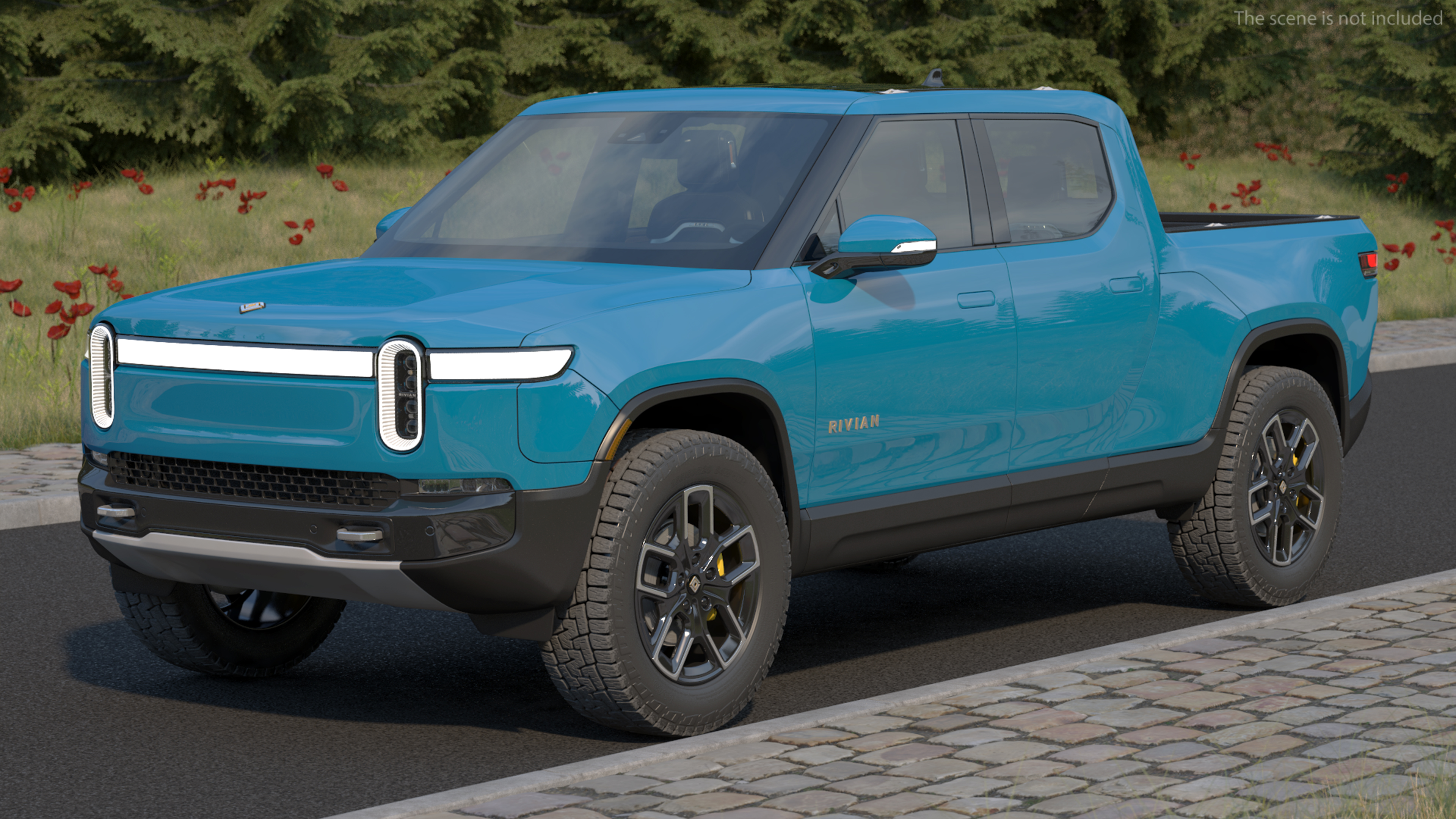 3D 2023 Rivian R1T EV Pickup Truck Blue