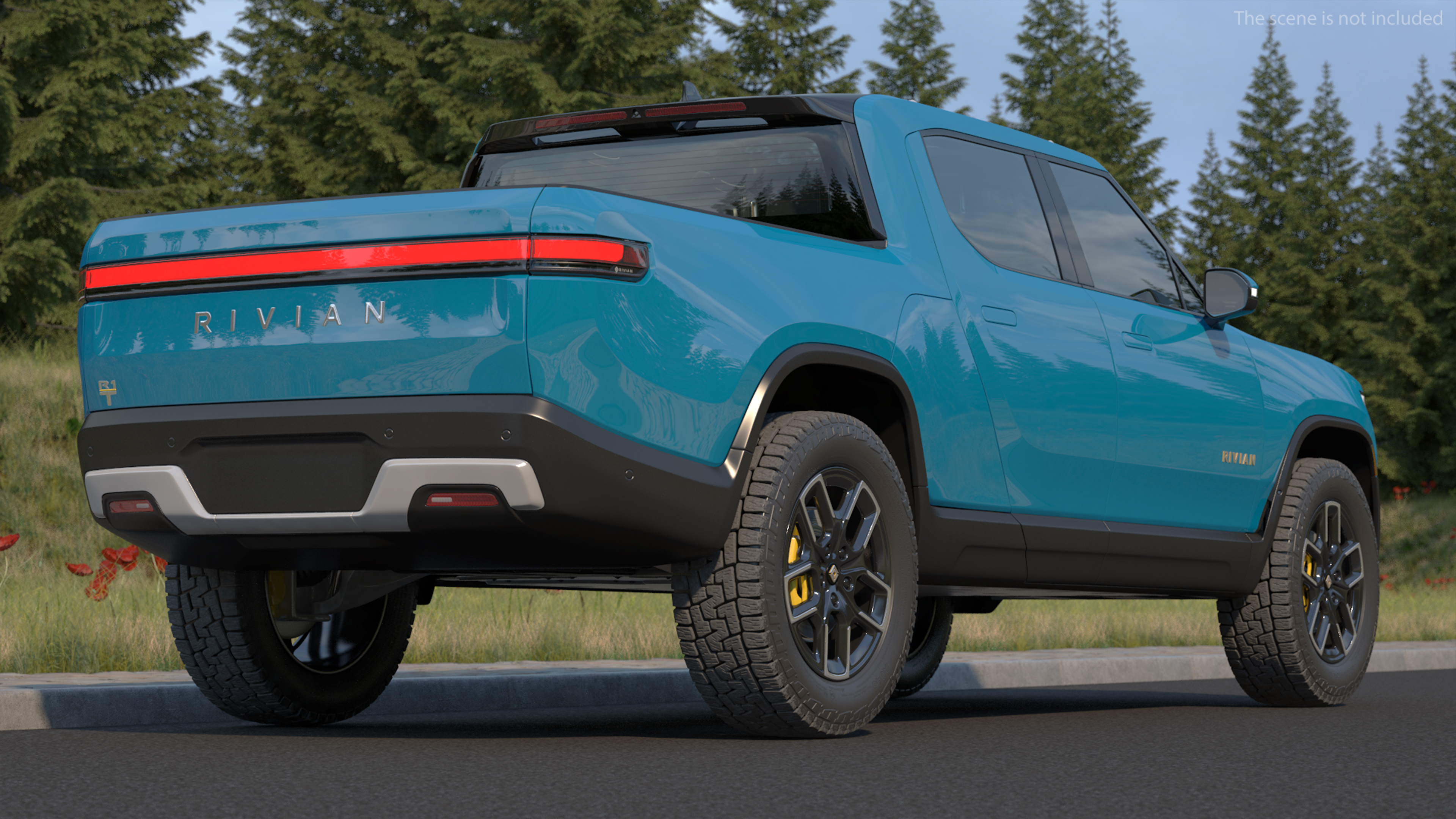 3D 2023 Rivian R1T EV Pickup Truck Blue